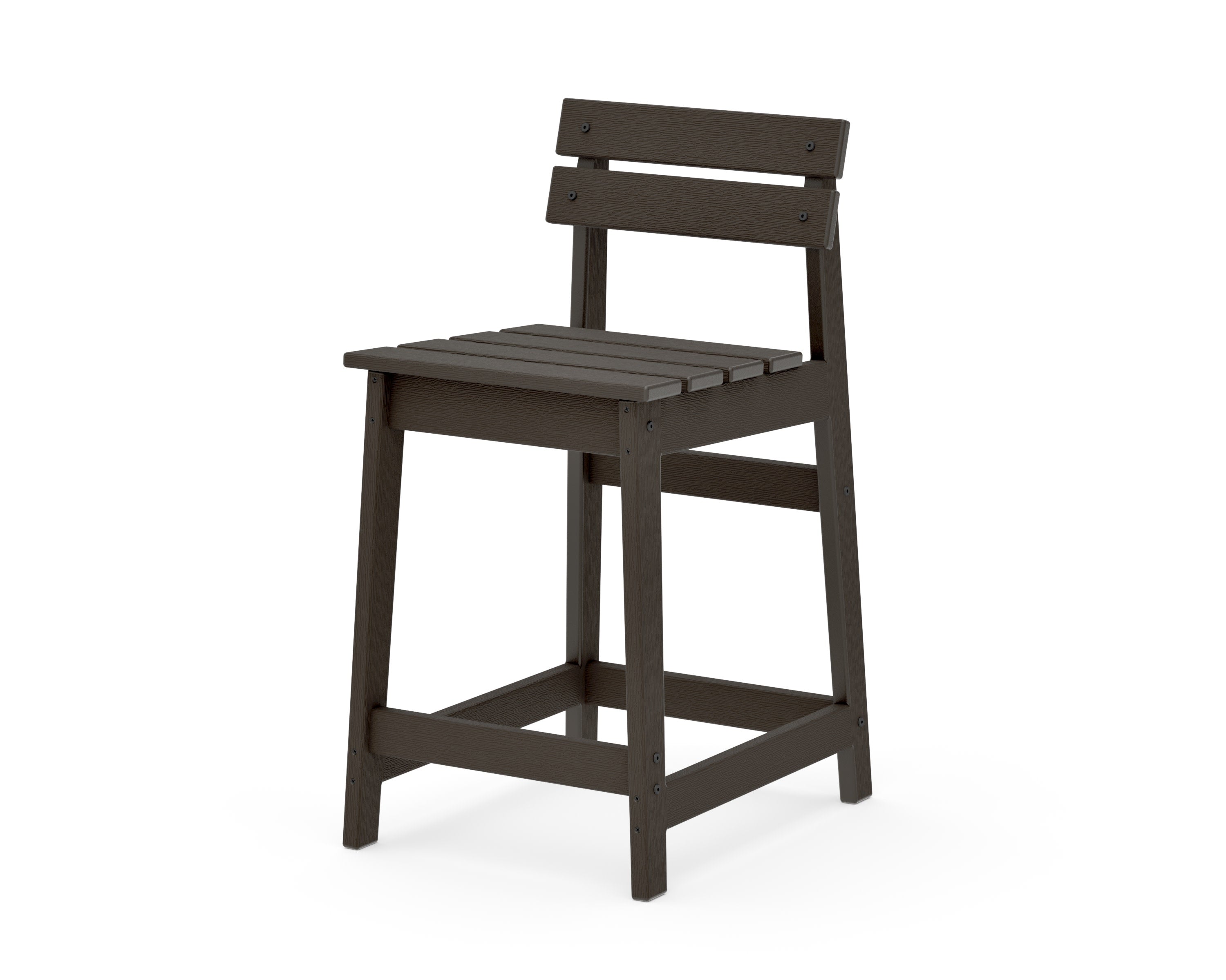 Modern Studio Plaza Lowback Counter Chair in Vintage Coffee