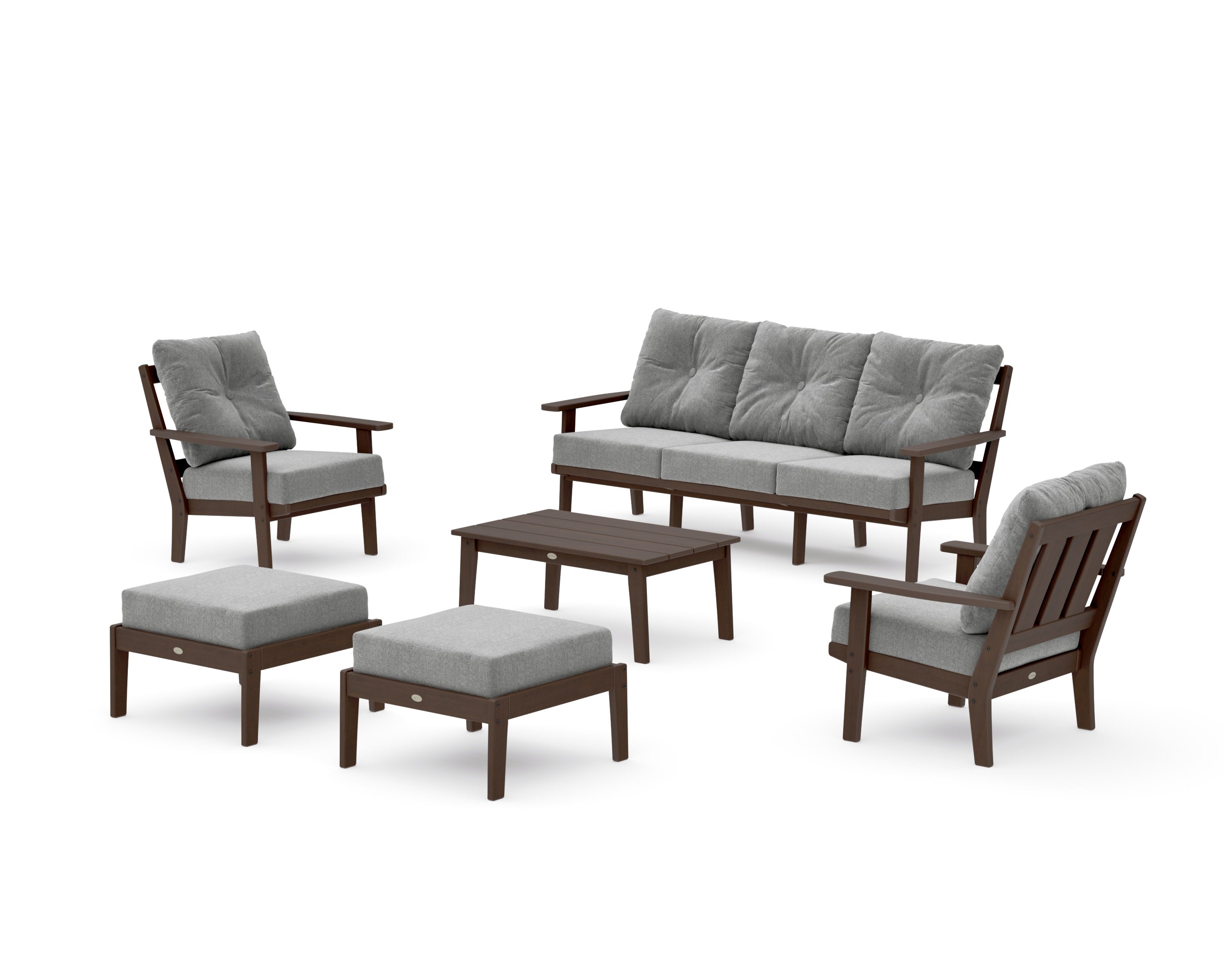 Oxford 6-Piece Lounge Sofa Set in Kona / Grey Mist