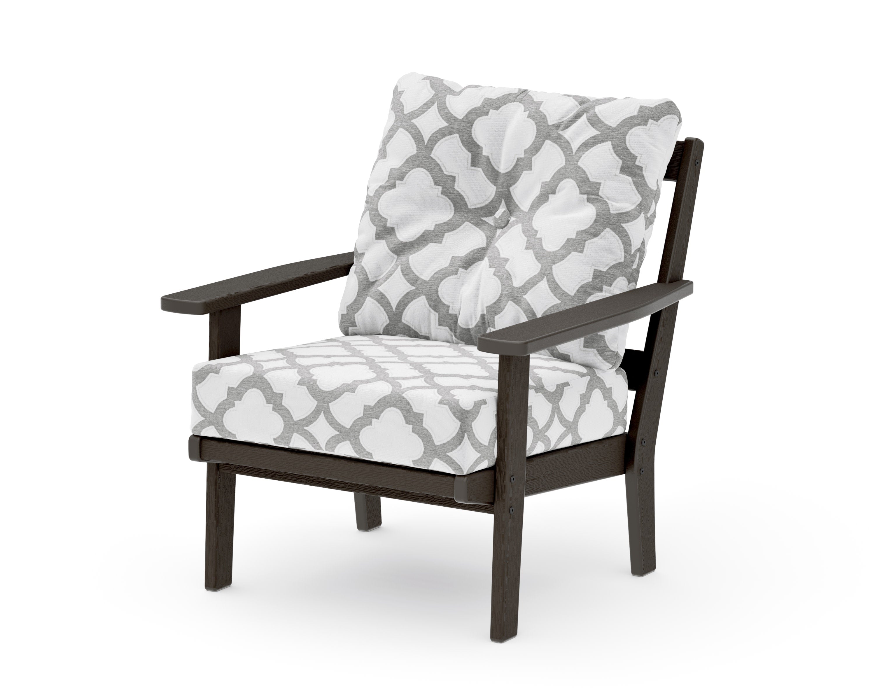 Prairie Deep Seating Chair in Vintage Coffee / Trellis Grey Mist