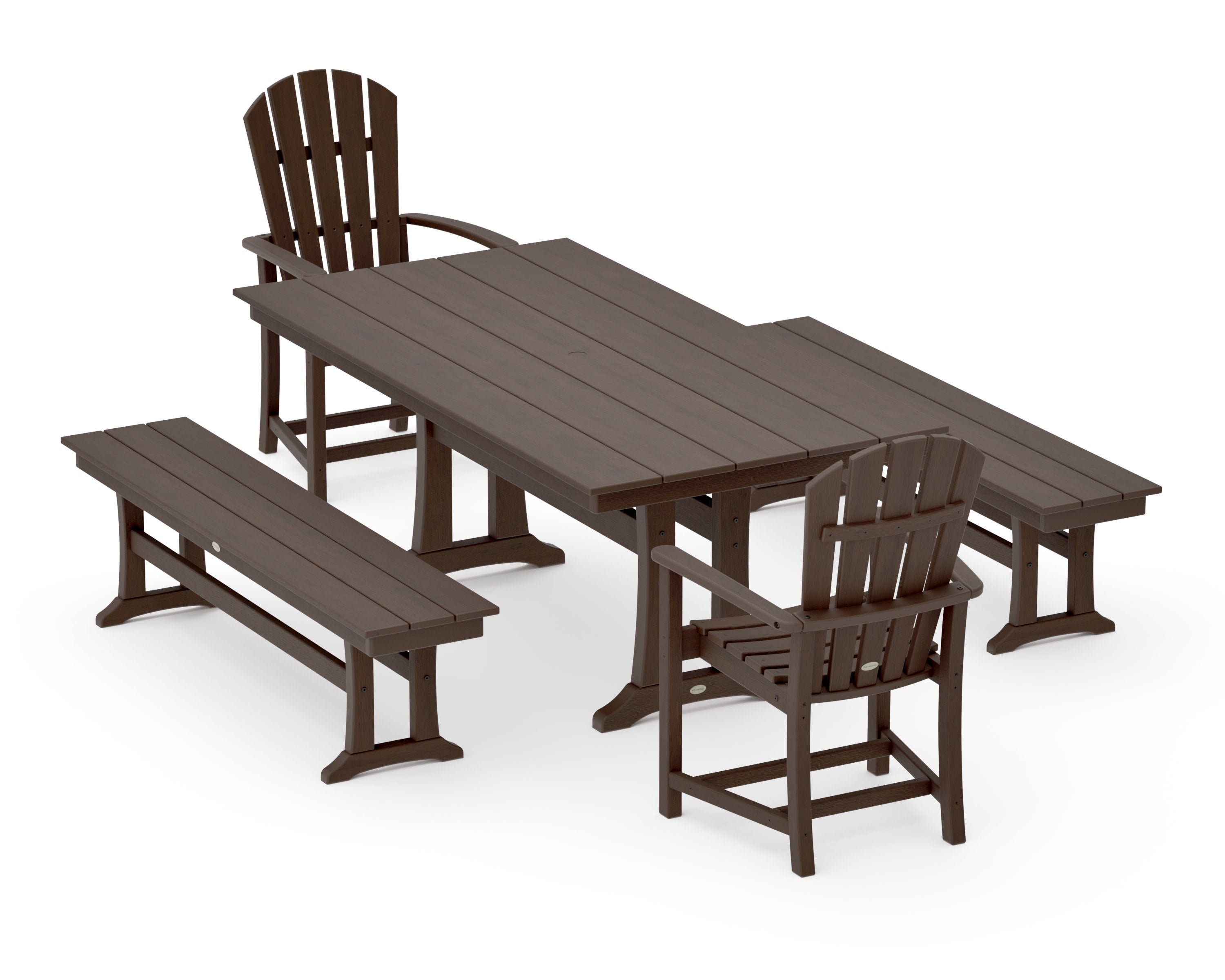 Palm Coast 5-Piece Farmhouse Dining Set With Trestle Legs in Kona