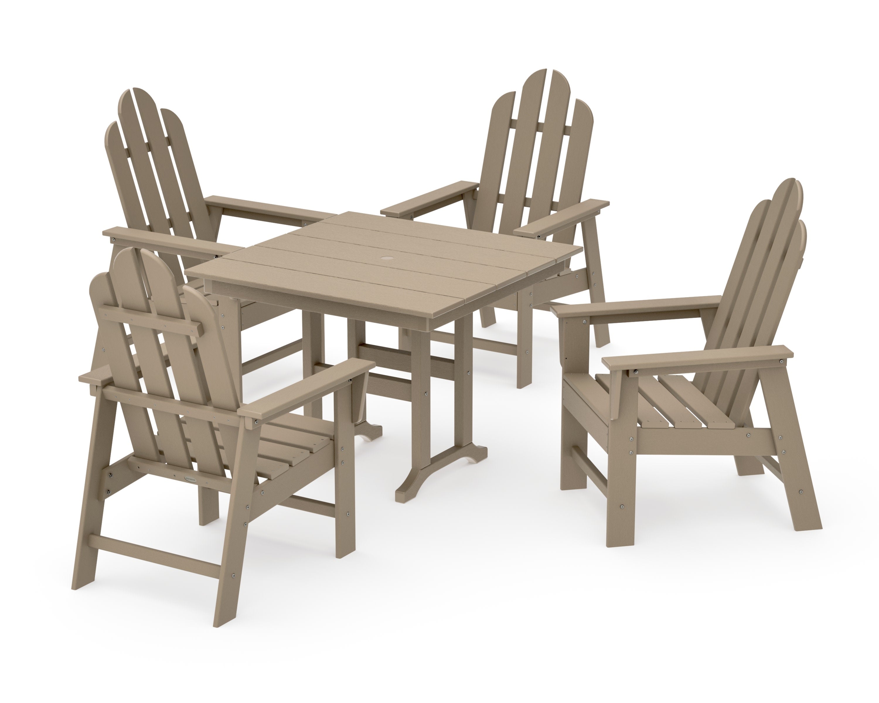 Long Island 5-Piece Farmhouse Dining Set in Vintage Sahara