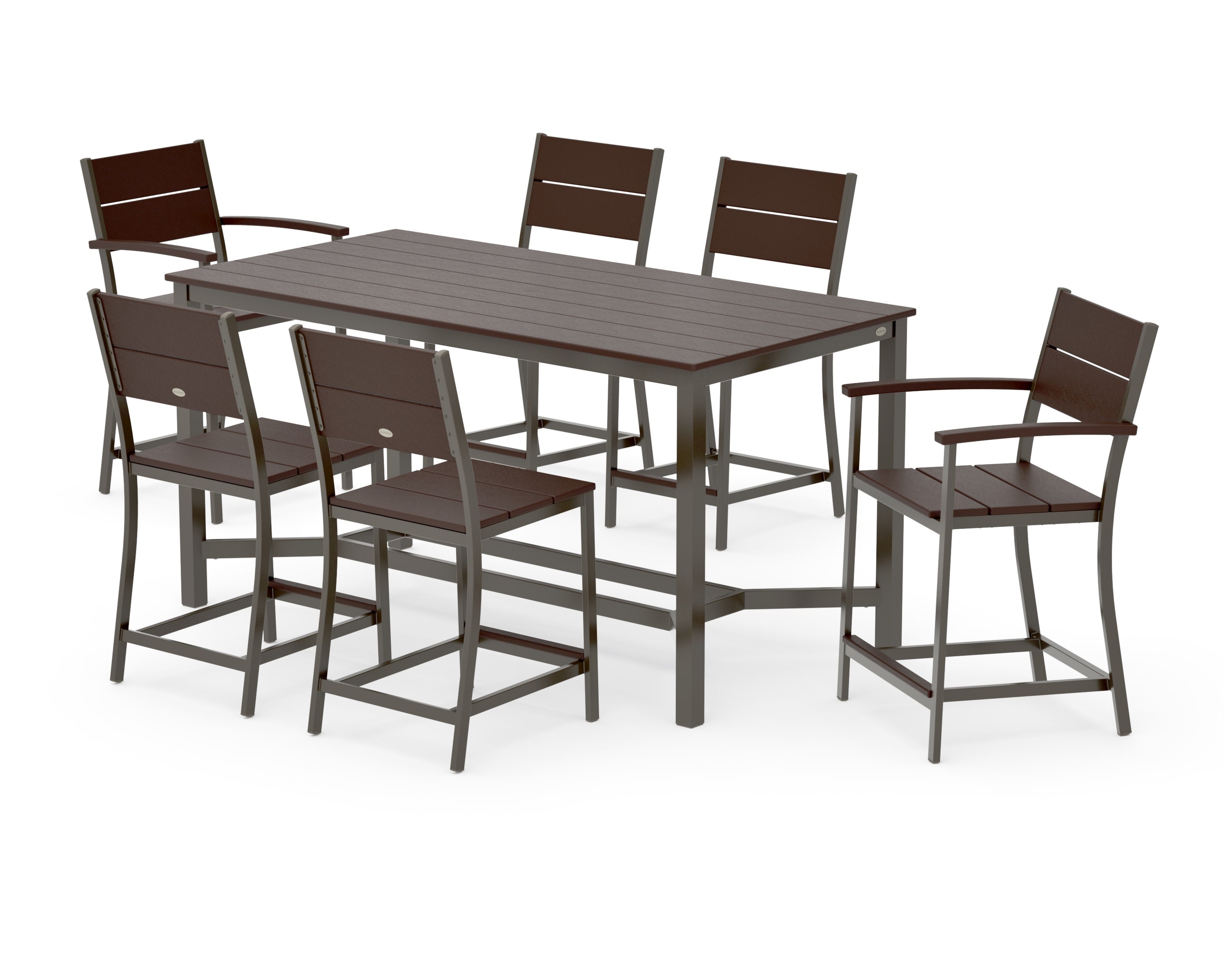 Main Street 7-Piece Counter Set in Bronze / Mahogany