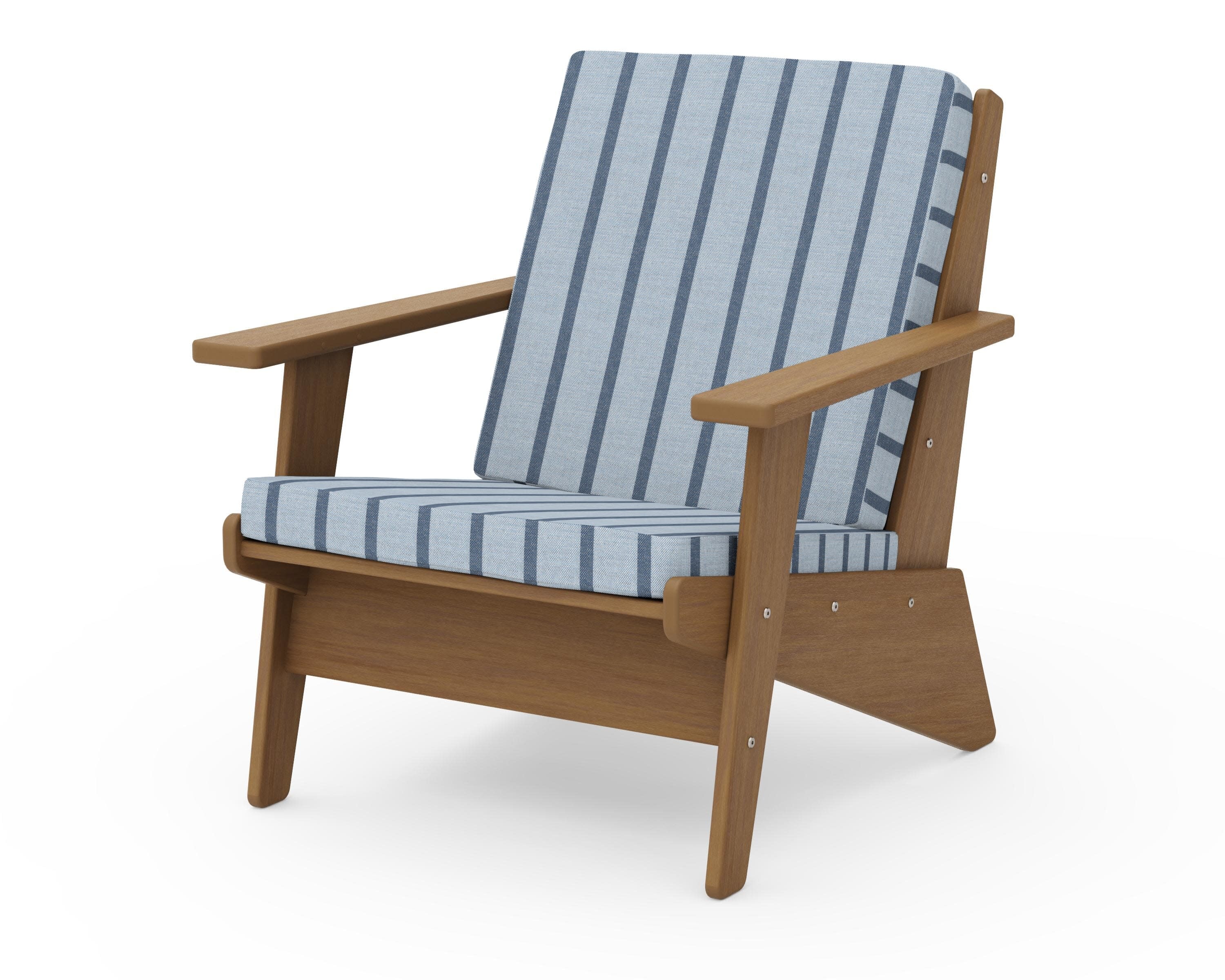 Riviera Modern Lounge Chair in Natural / Unwind Sky