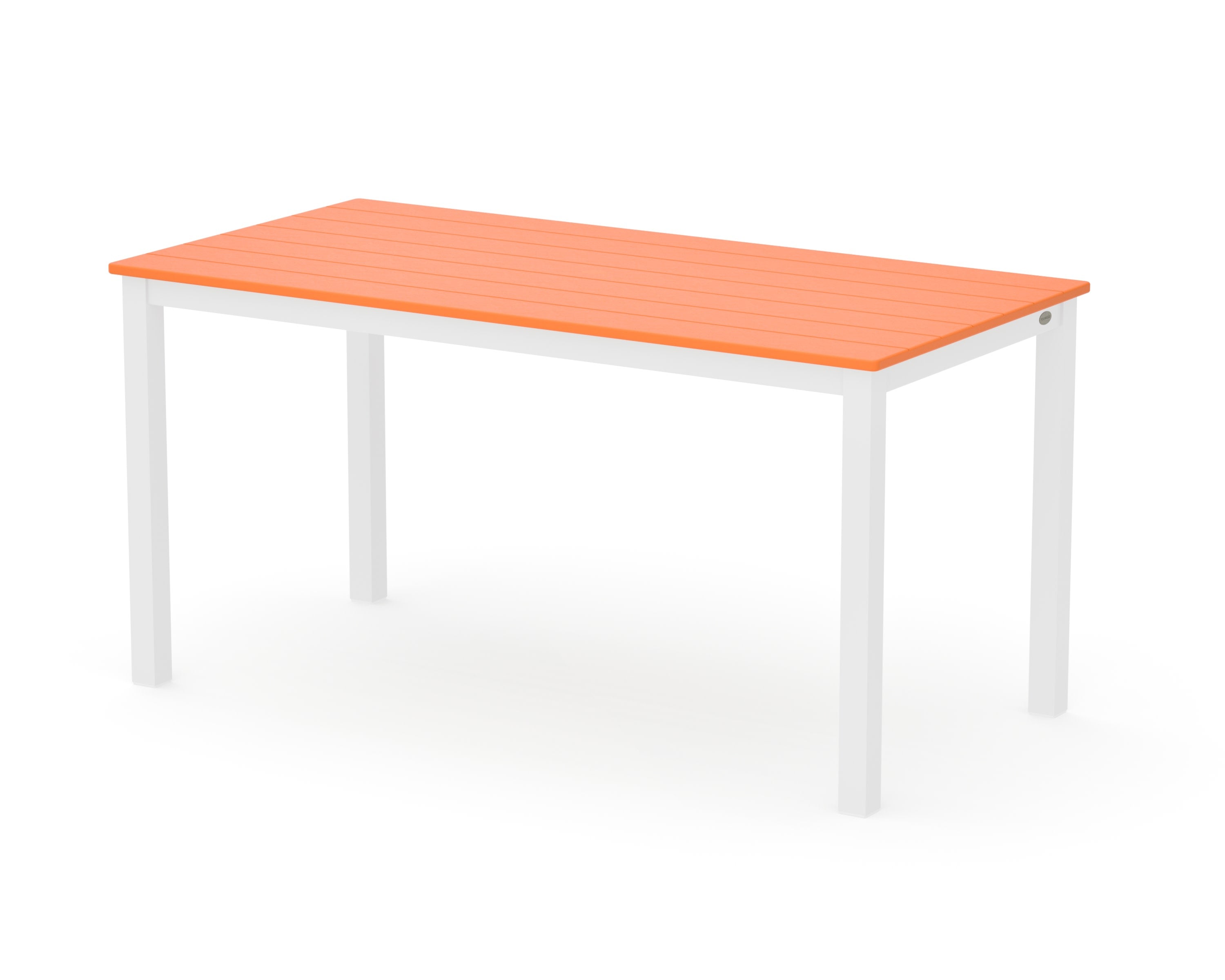 Main Street 30 x 60 Dining Table in White / Tangerine