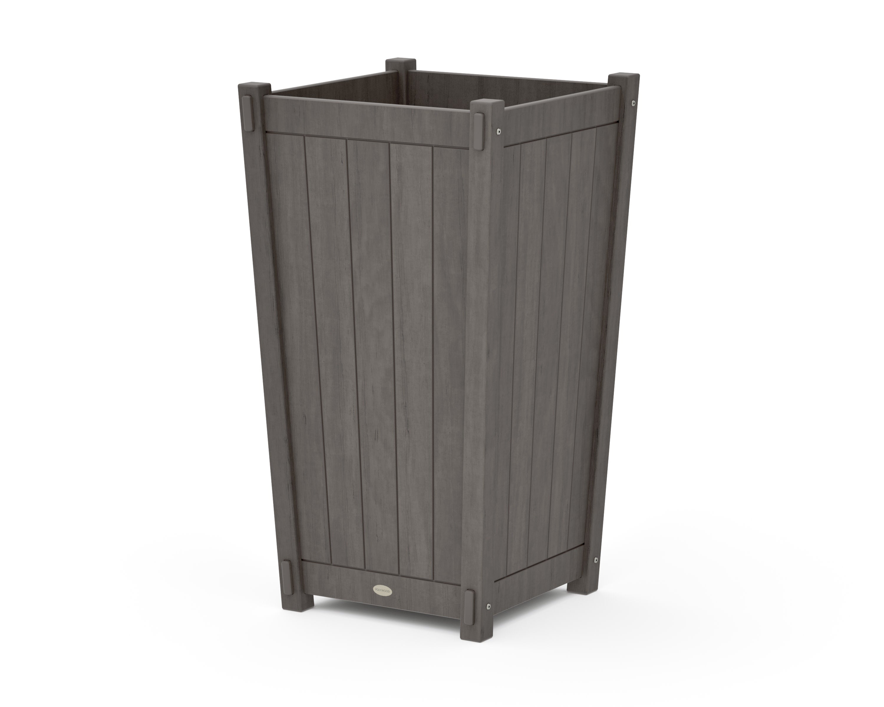 Vineyard Large Tapered Square Tall Planter Box in Driftwood