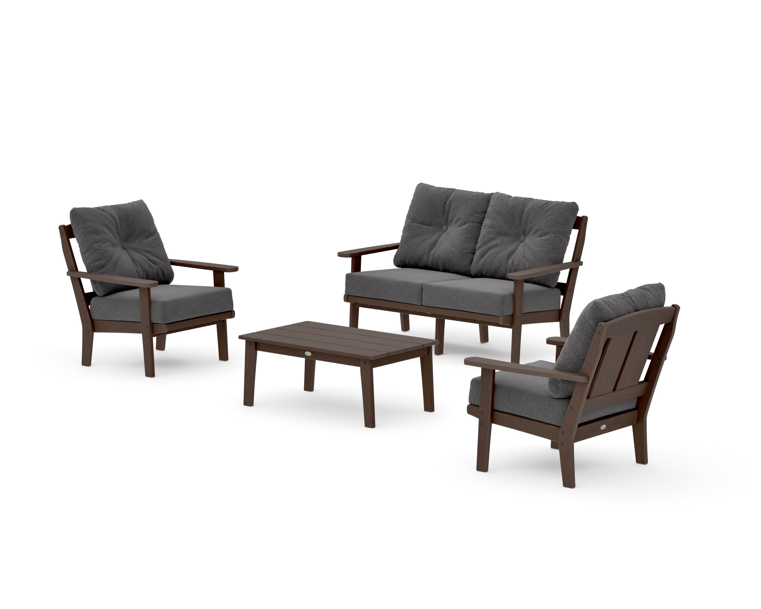 Mission 4-Piece Deep Seating Set with Loveseat in Kona / Ash Charcoal