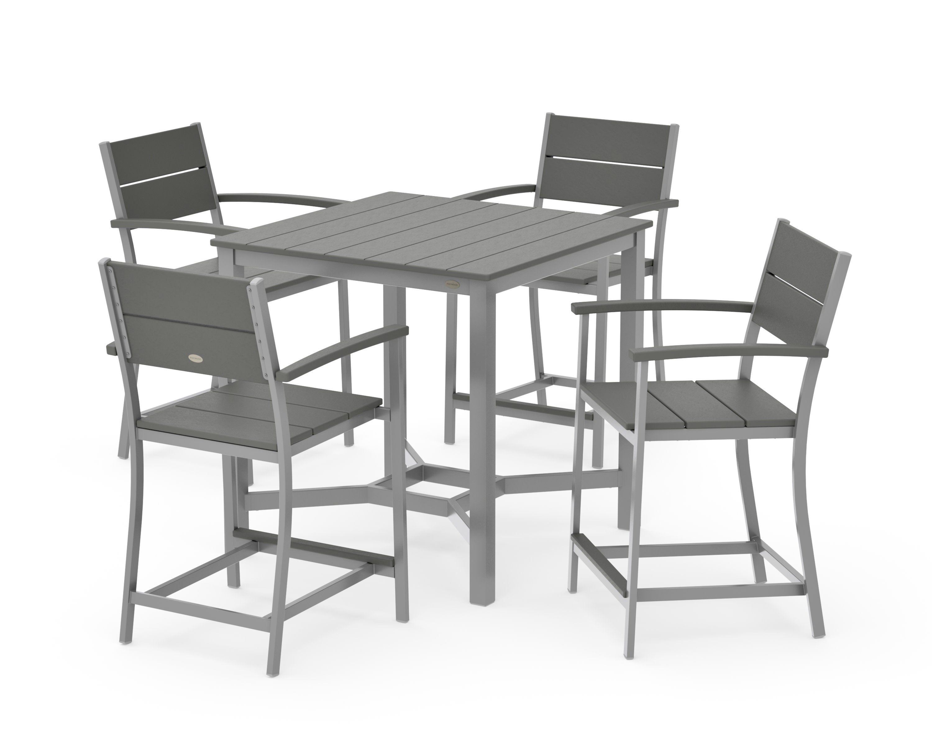 Main Street 5-Piece Counter Set in Silver / Slate Grey
