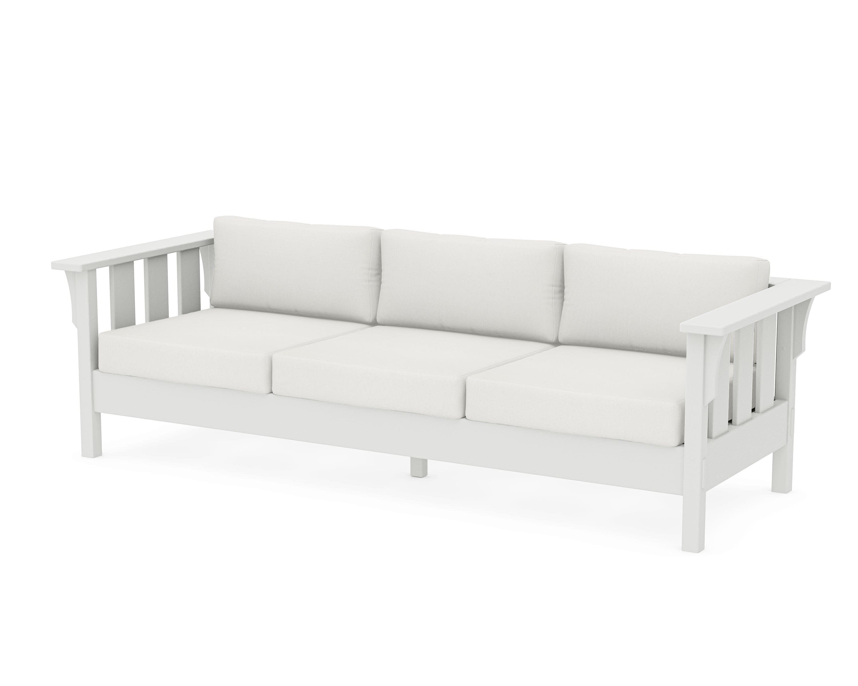 Acadia Deep Seating Sofa in Vintage White / Natural Linen