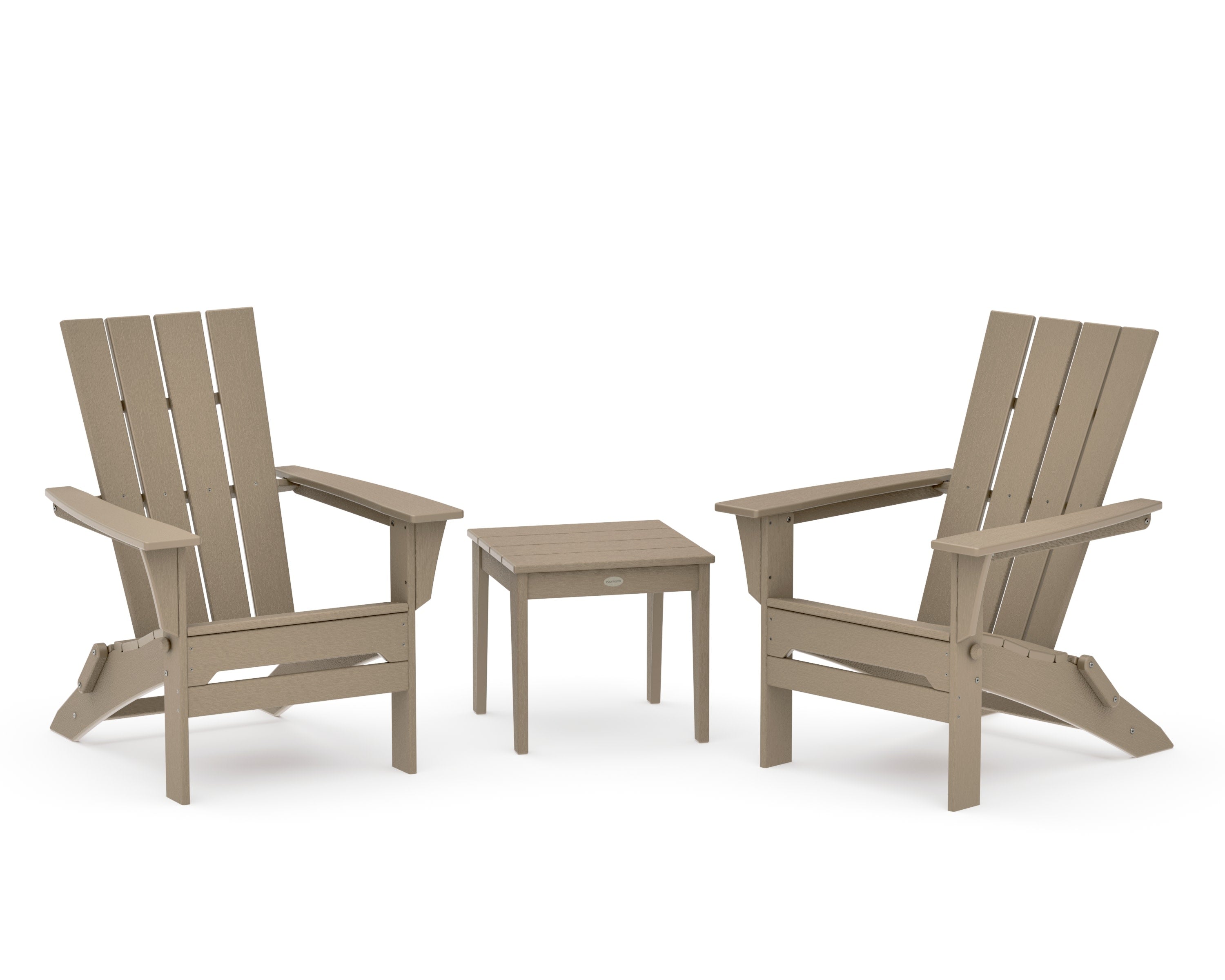 Quattro Folding Chair 3-Piece Adirondack Set in Vintage Sahara