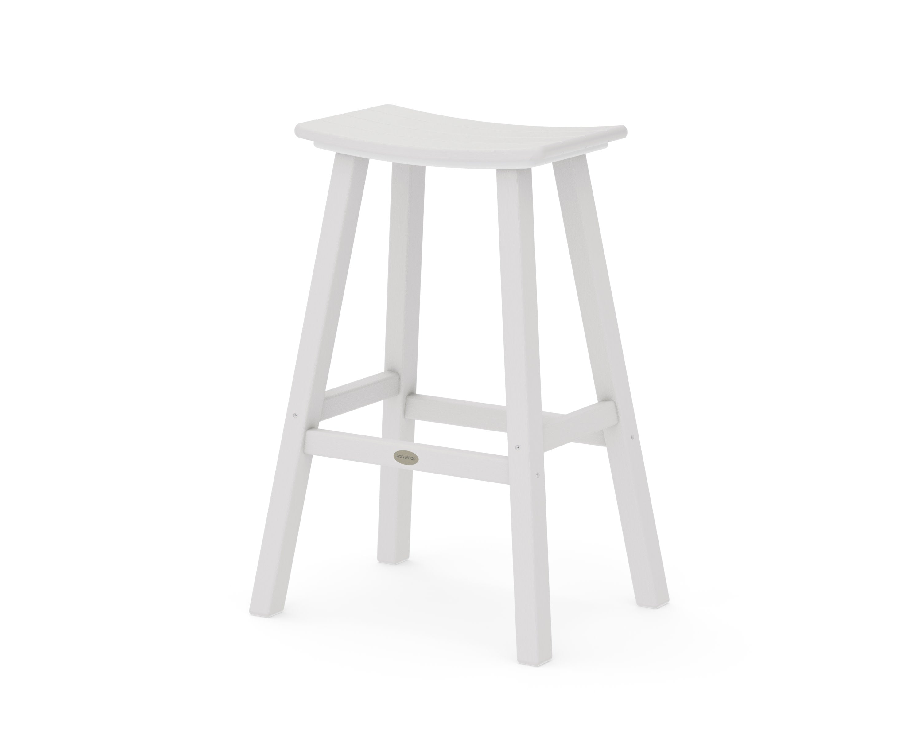 Traditional 30" Saddle Bar Stool in Vintage White