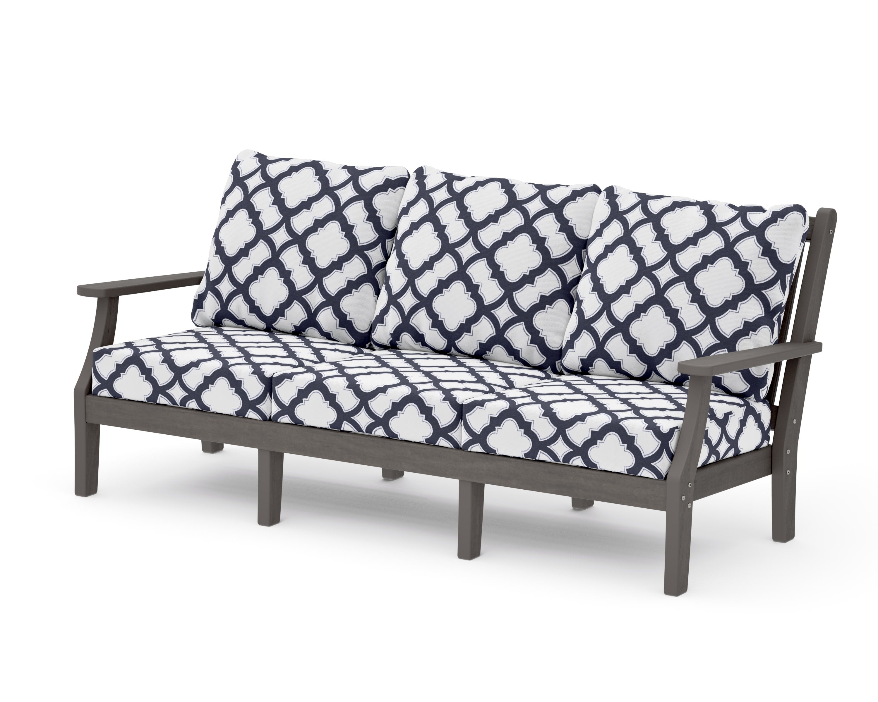 Wovendale Deep Seating Sofa in Driftwood / Trellis Navy