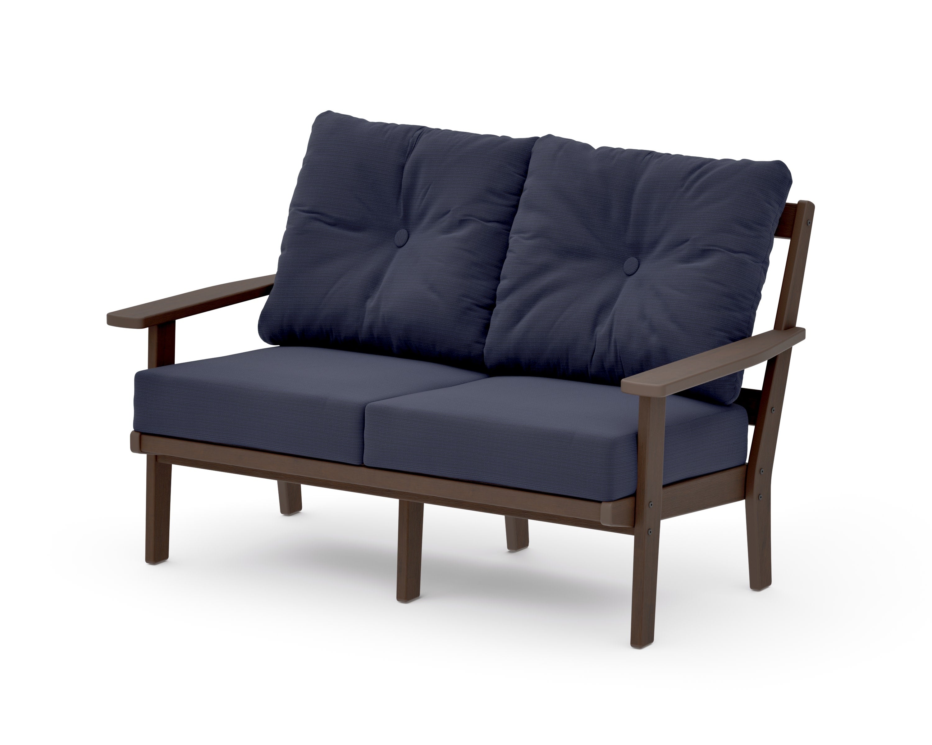 Prairie Deep SeatingLoveseat in Kona / Navy Linen