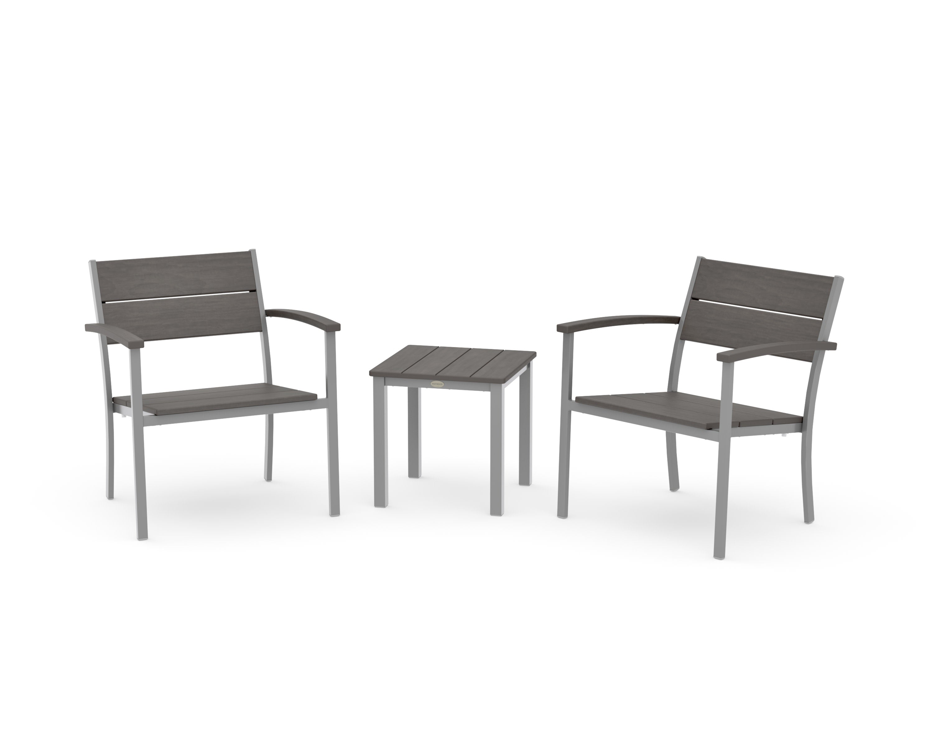 Main Street 3-Piece Lounge Chair Set in Silver / Driftwood