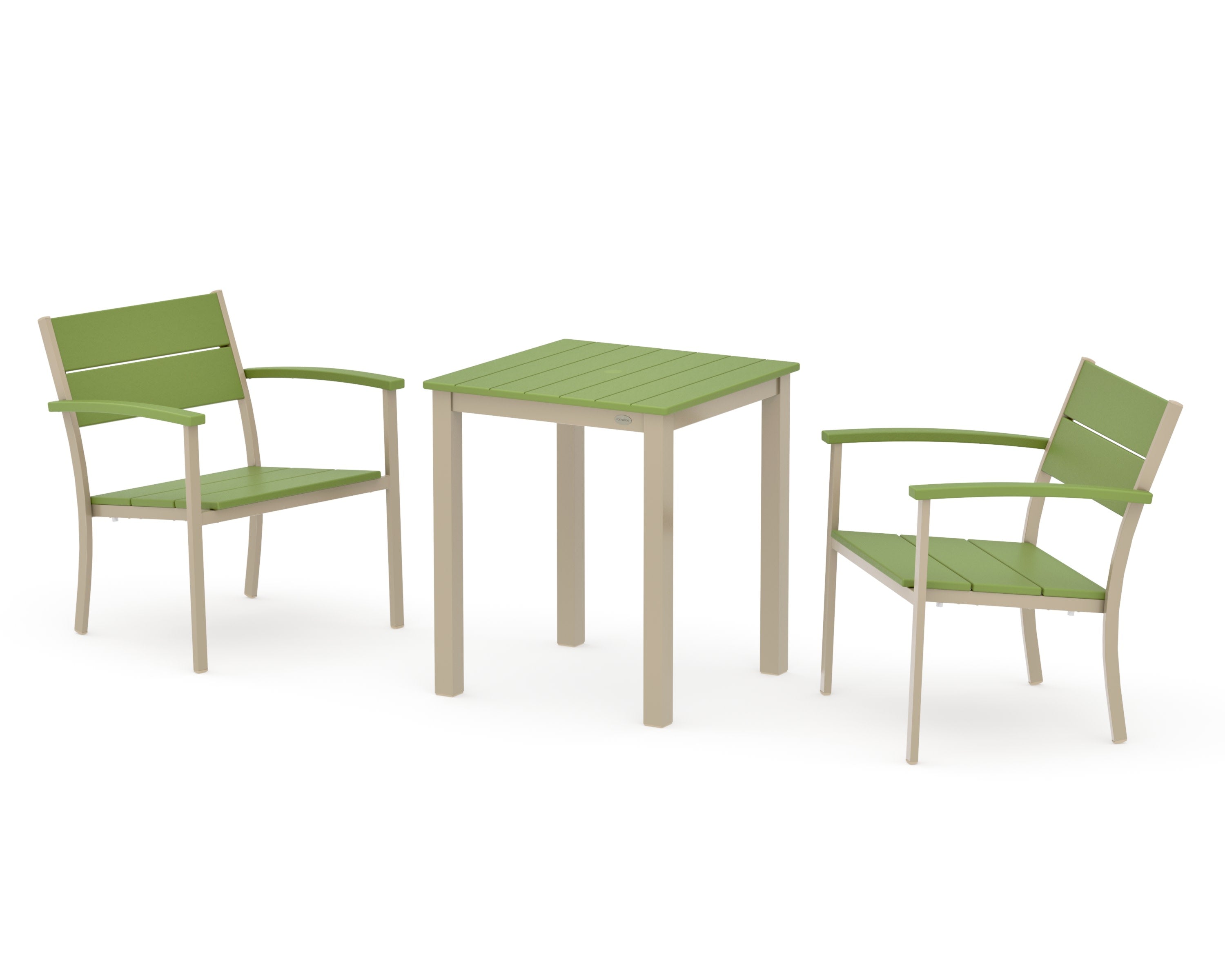 Main Street 3-Piece Square Dining Set in Sand / Lime