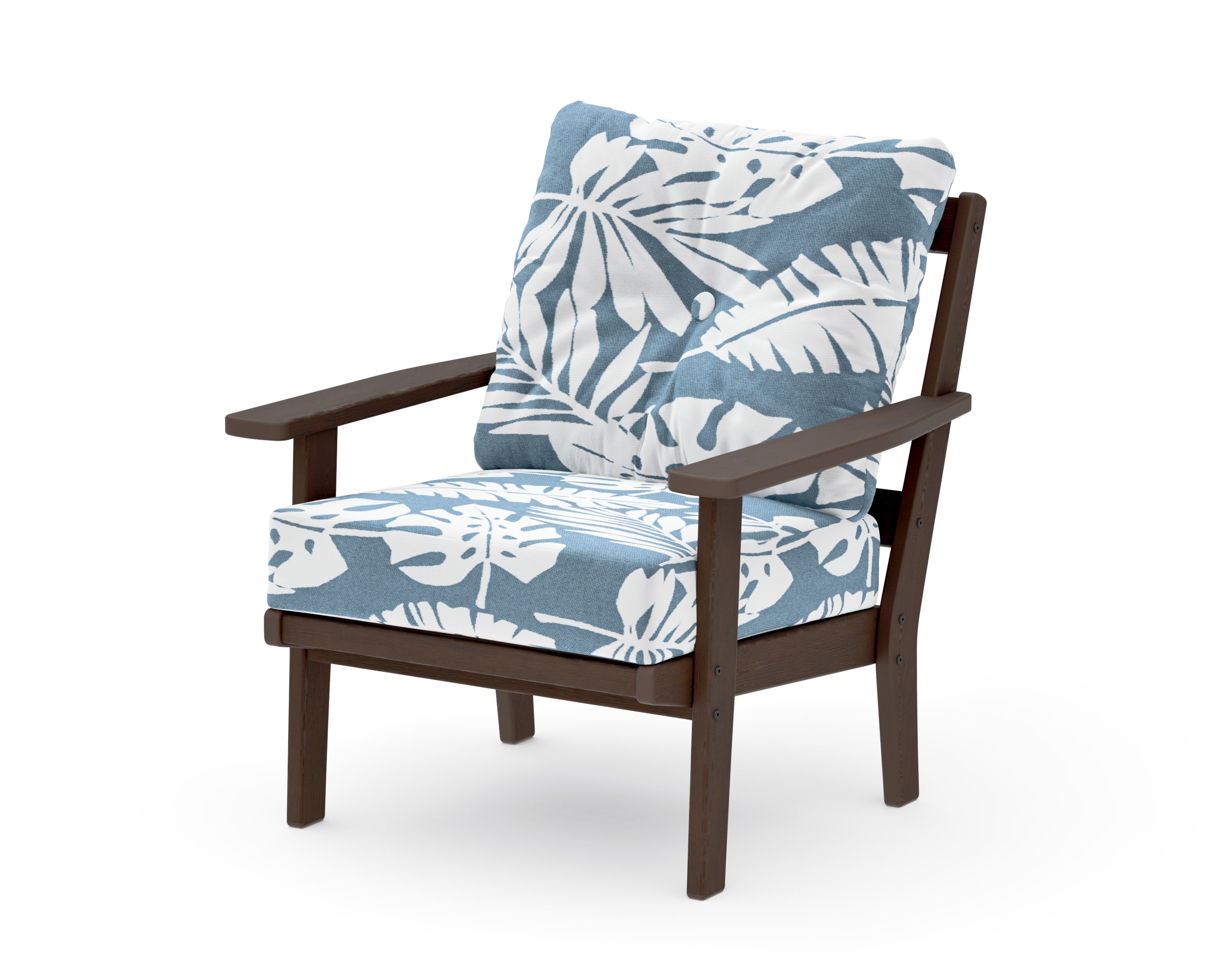 Prairie Deep Seating Chair in Kona / Leaf Sky Blue