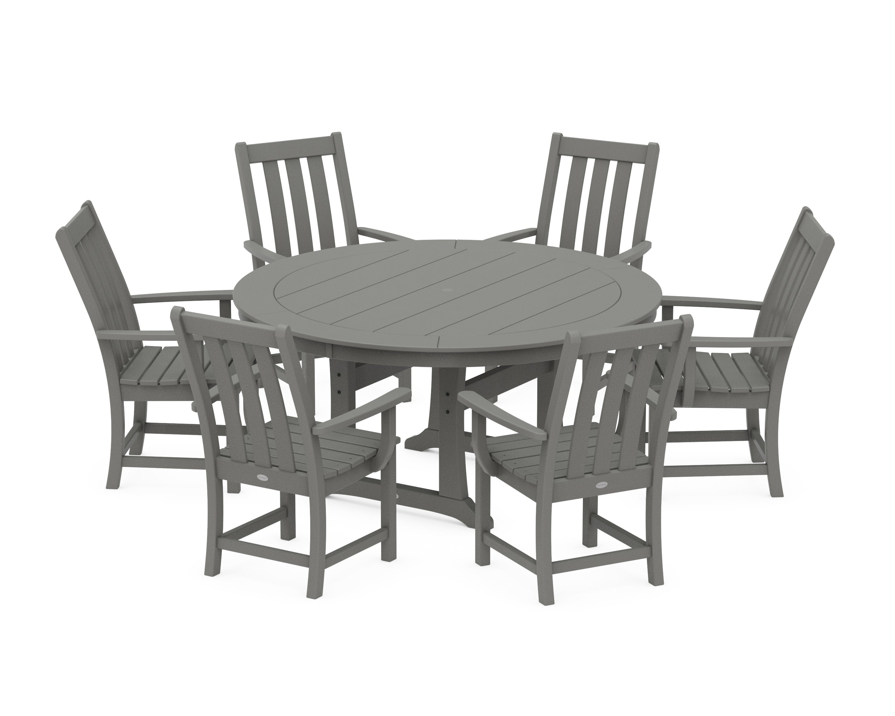 Vineyard 7-Piece Arm Chair Round Dining Set