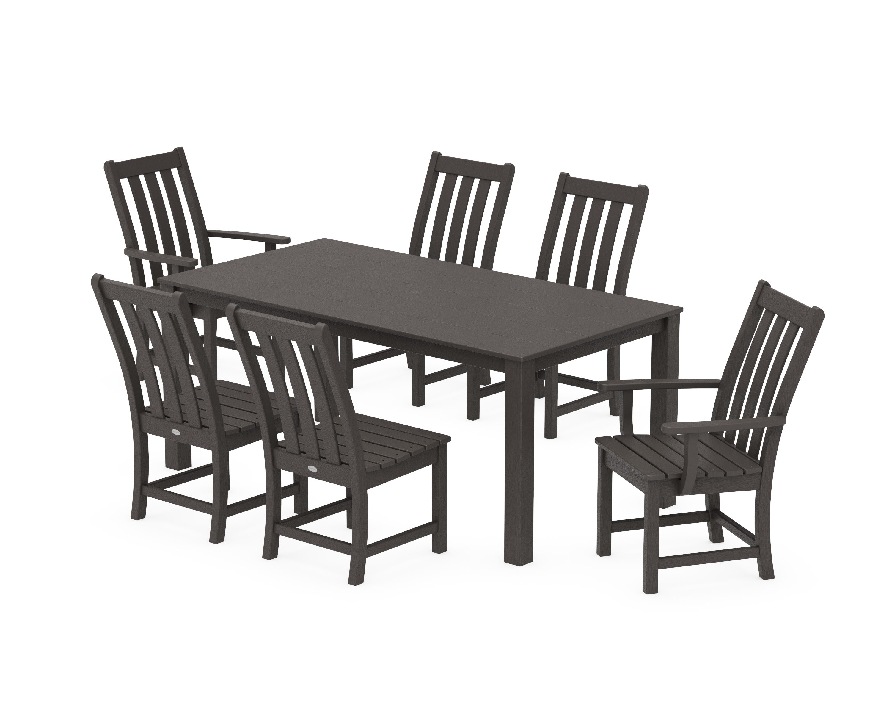 Vineyard 7-Piece Parsons Dining Set in Vintage Coffee