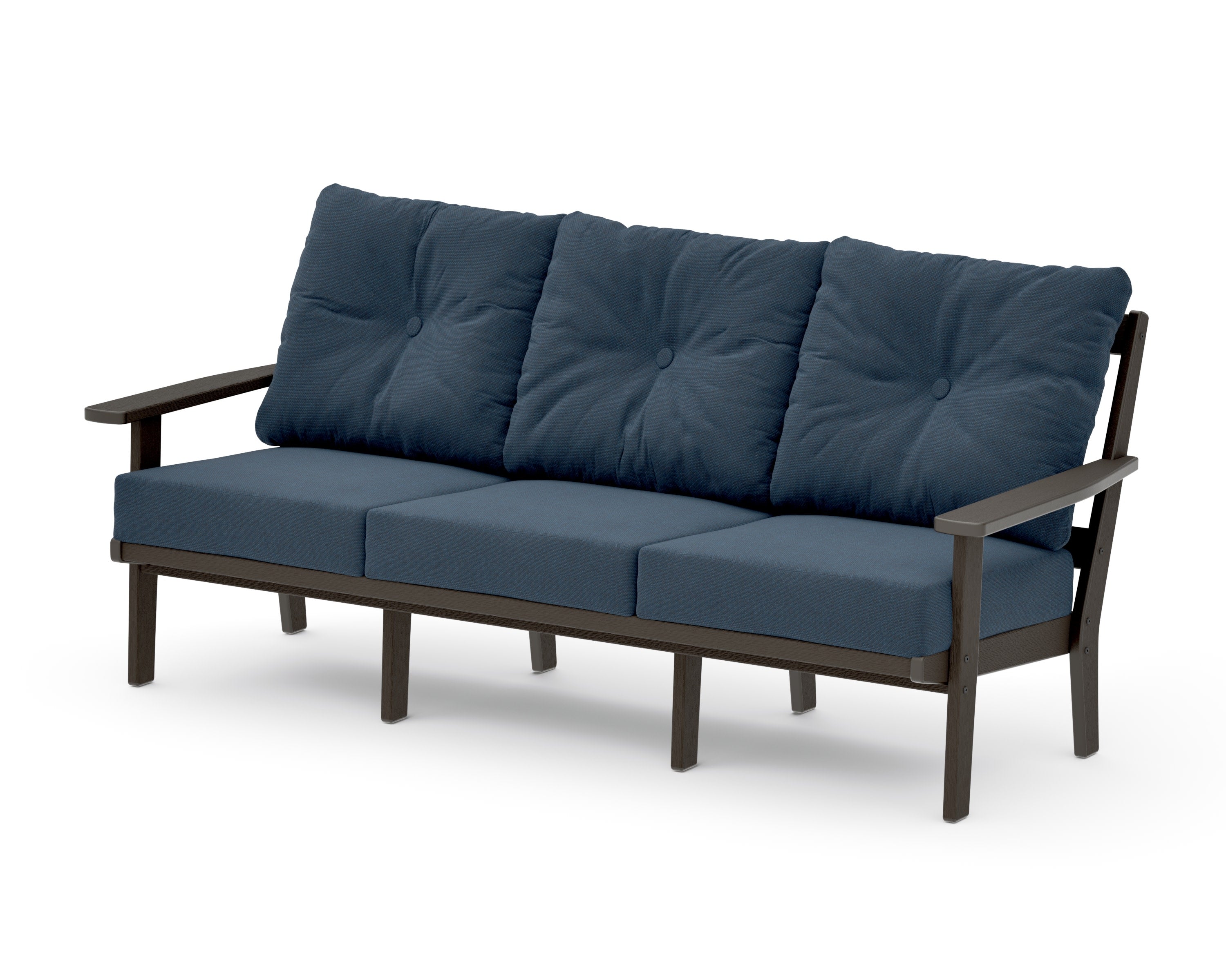Oxford Deep Seating Sofa in Vintage Coffee / Marine Indigo