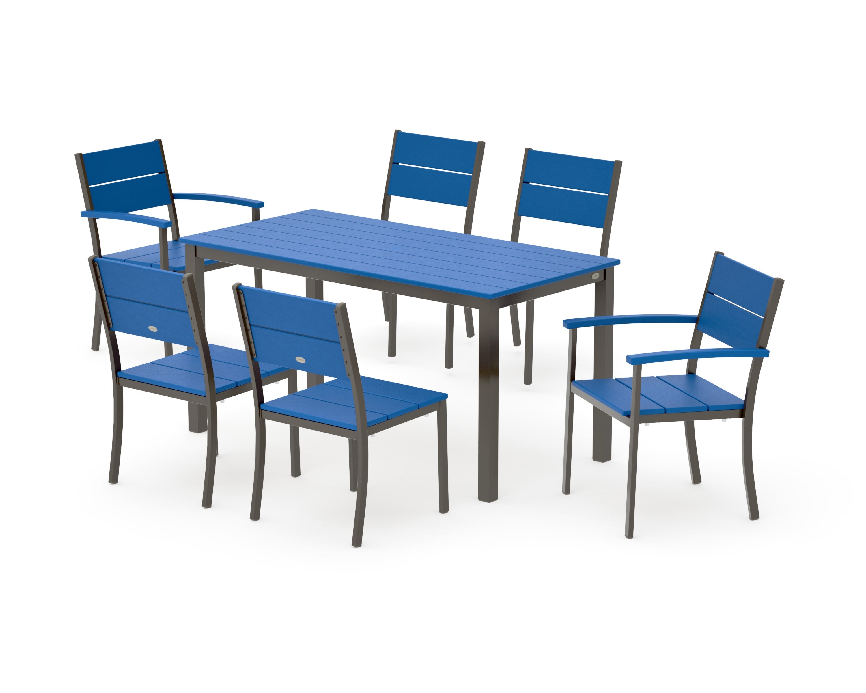 Main Street 7-Piece Dining Set in Bronze / Pacific Blue