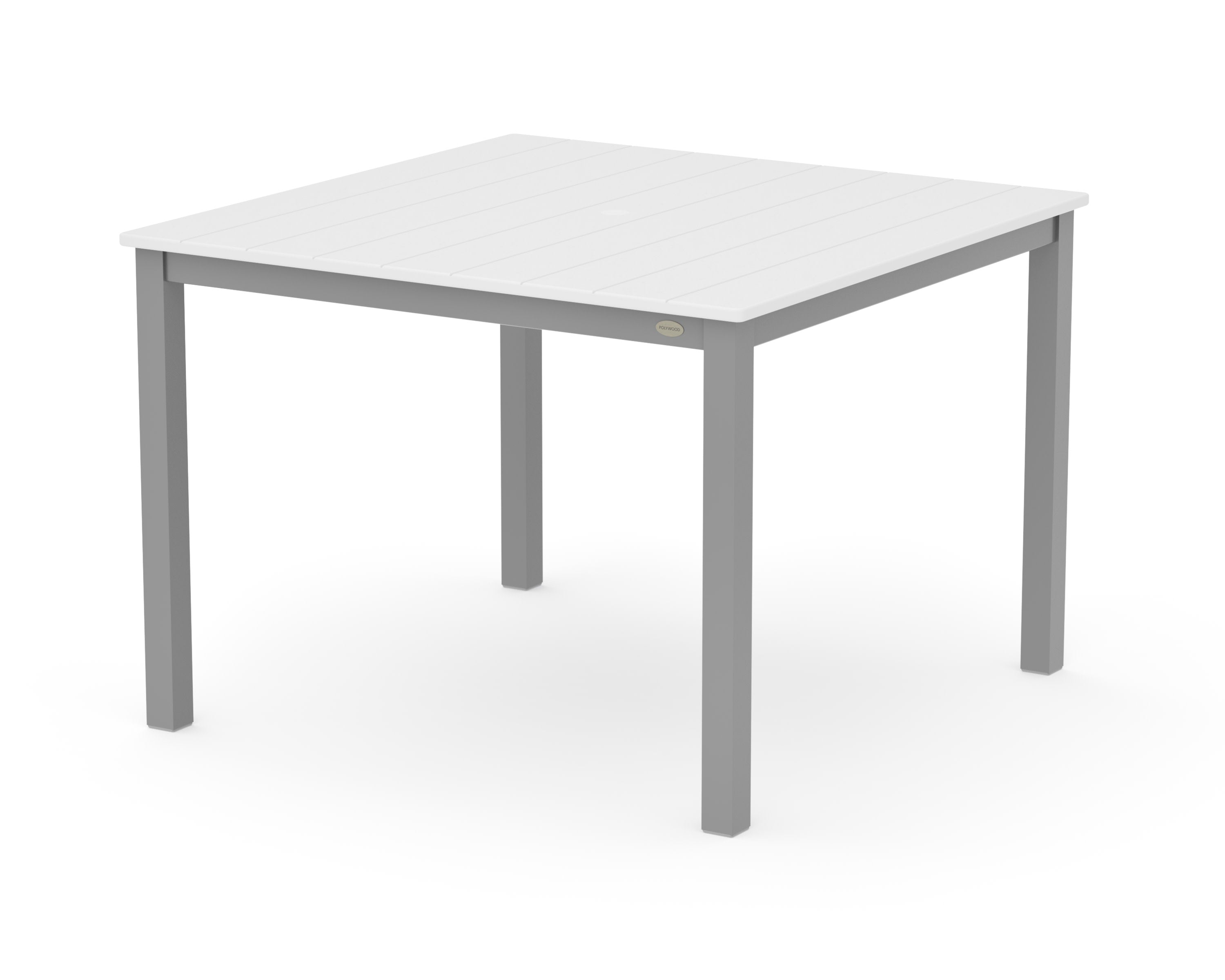 Main Street 42 x 42 Dining Table in Silver / White