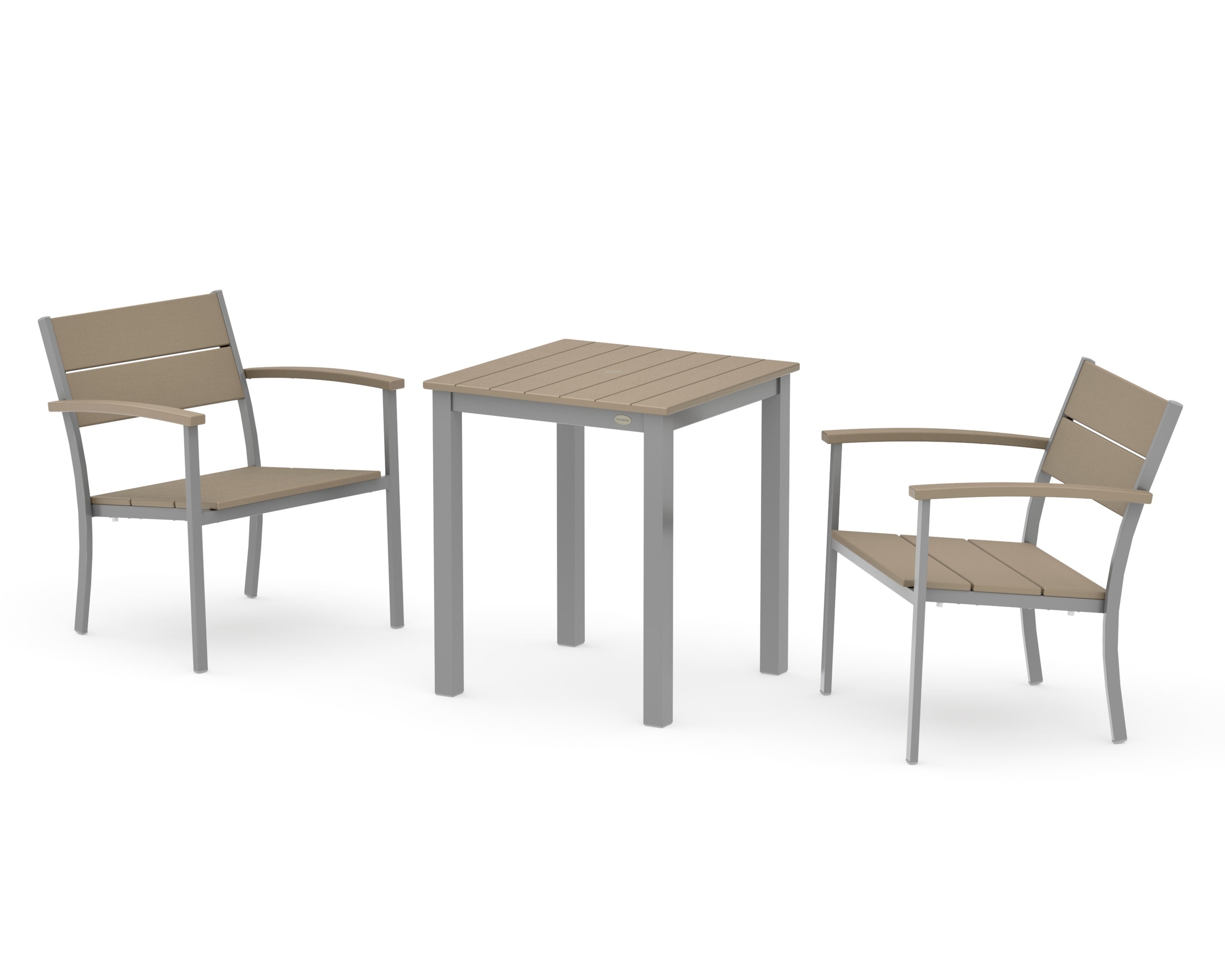 Main Street 3-Piece Square Dining Set in Silver / Vintage Sahara