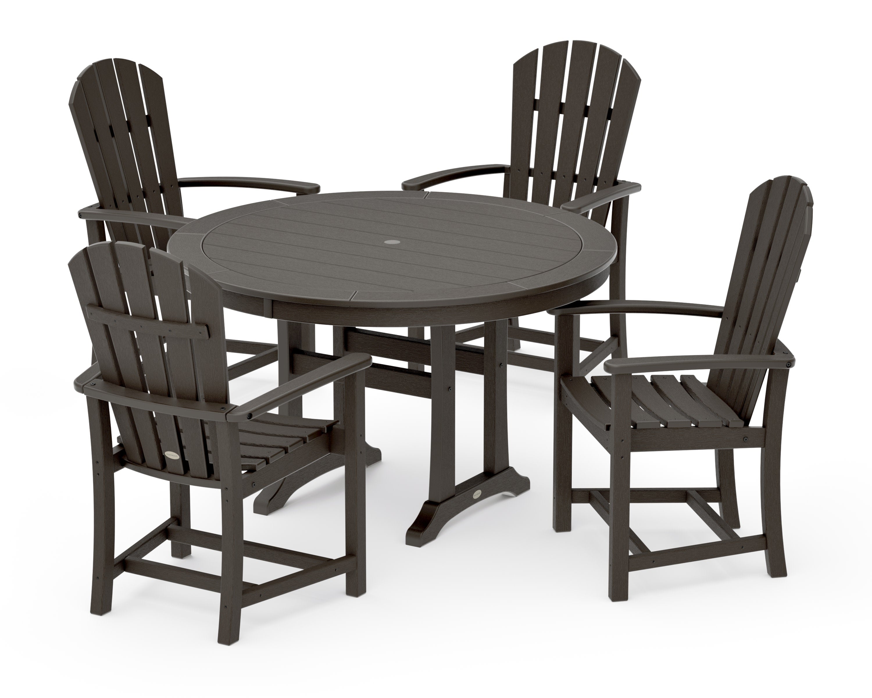 Palm Coast 5-Piece Round Dining Set in Vintage Coffee
