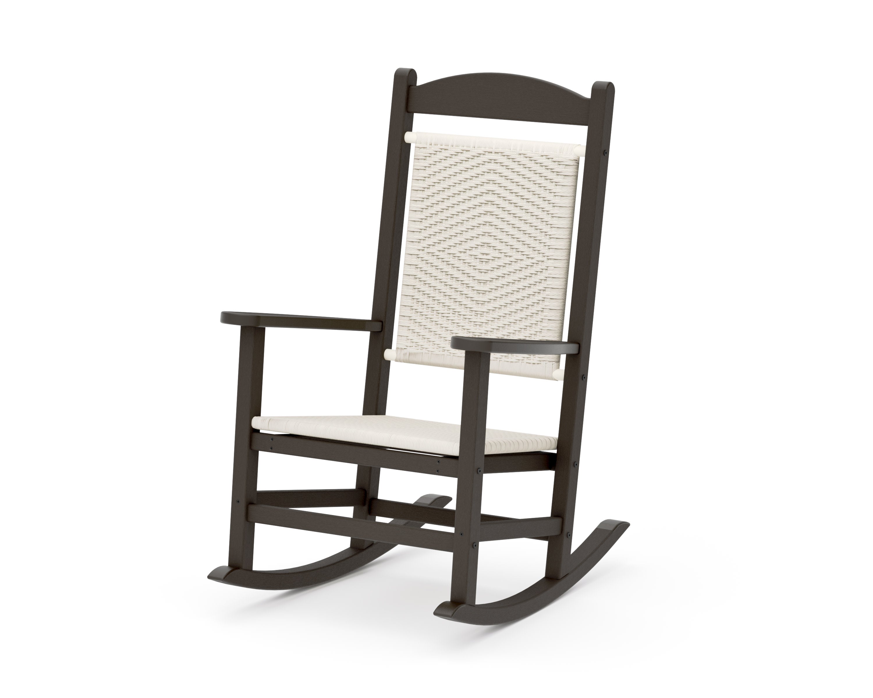 Presidential Woven Rocking Chair in Vintage Coffee / White Loom