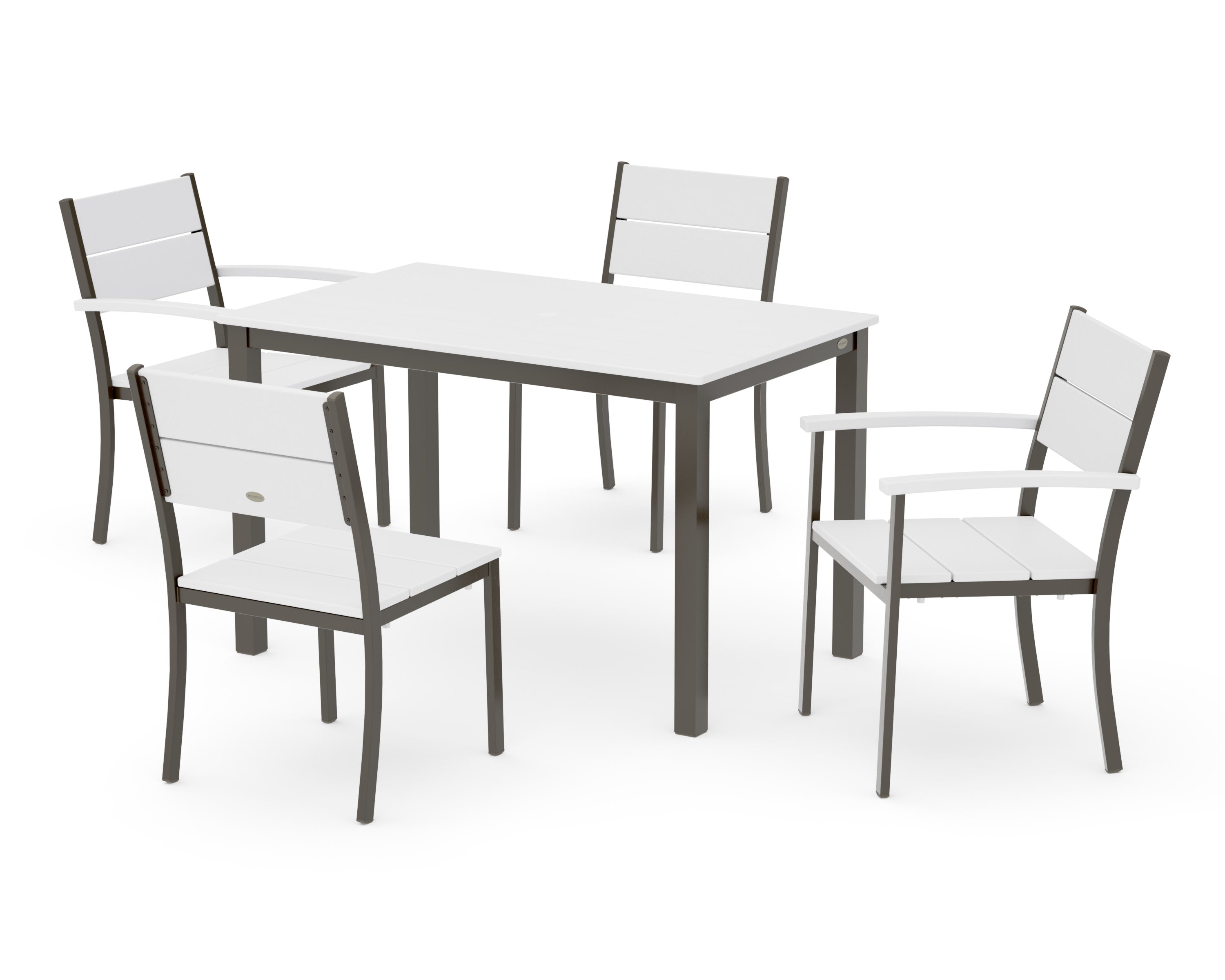 Main Street 5-Piece Dining Set in Bronze / White