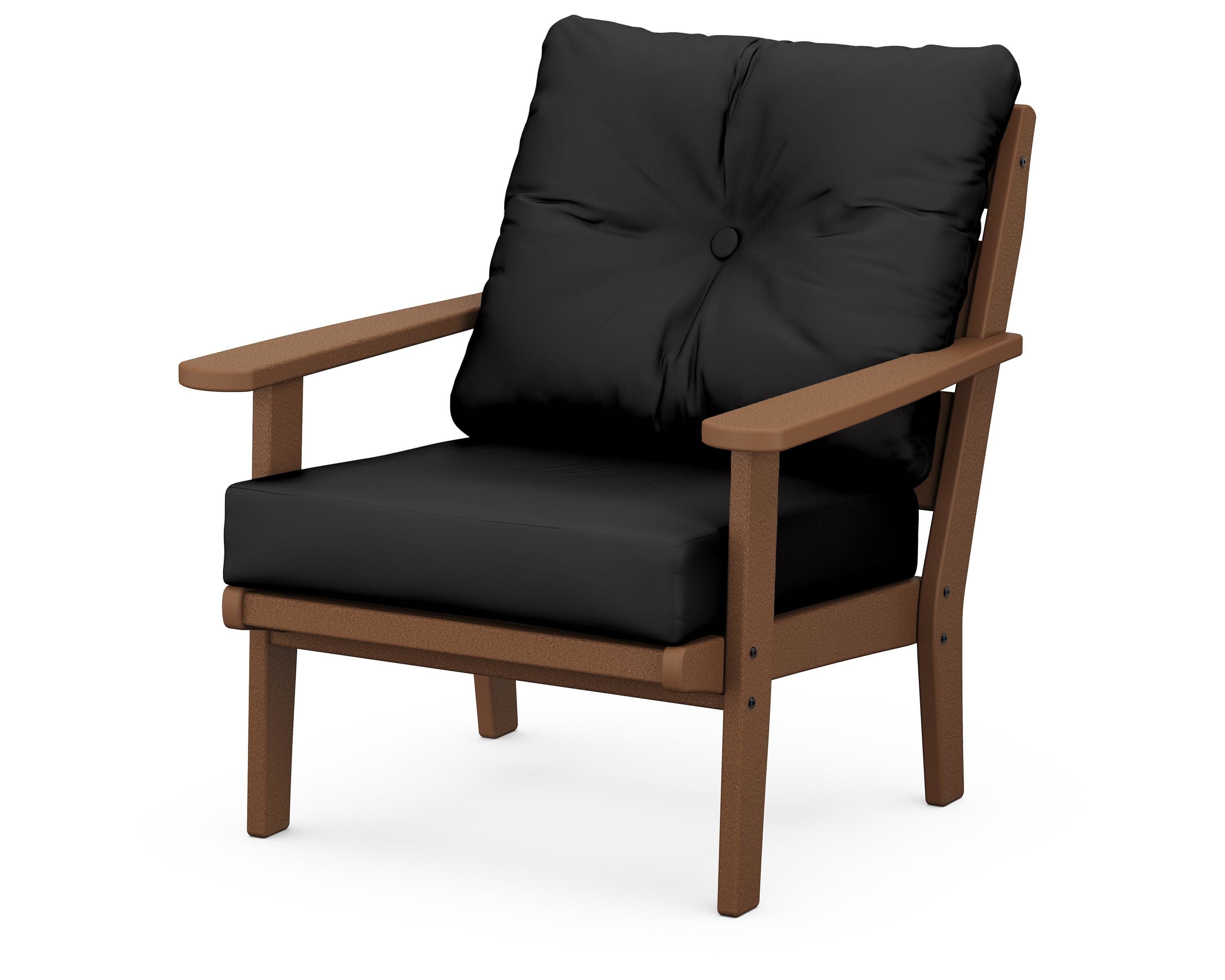 Lakeside Deep Seating Chair in Teak / Canvas Black
