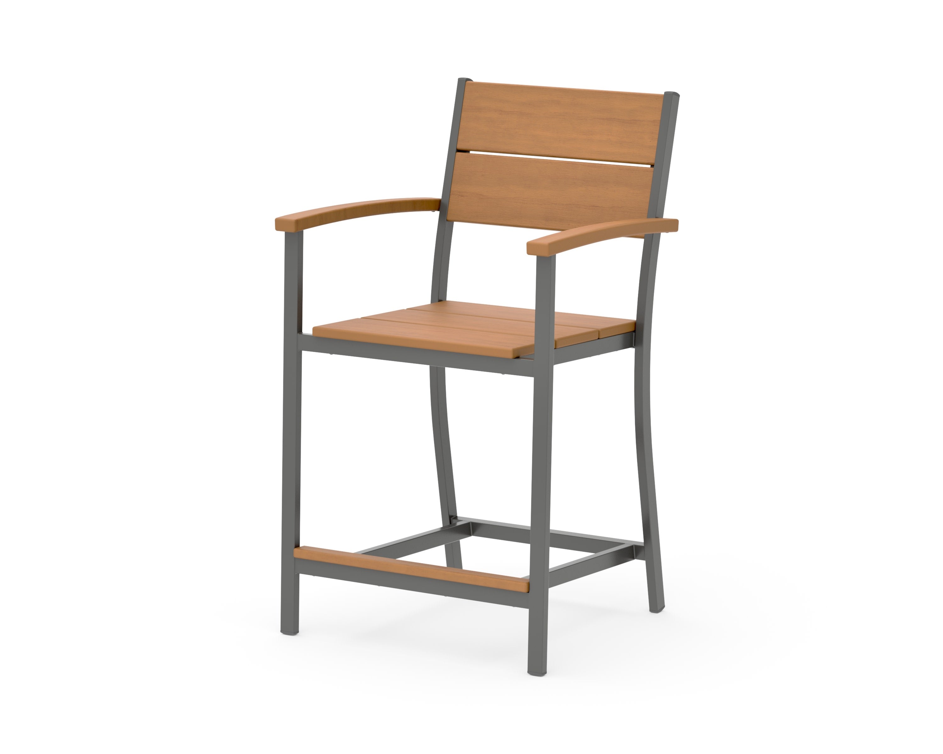 Main Street Counter Arm Chair in Charcoal / Natural