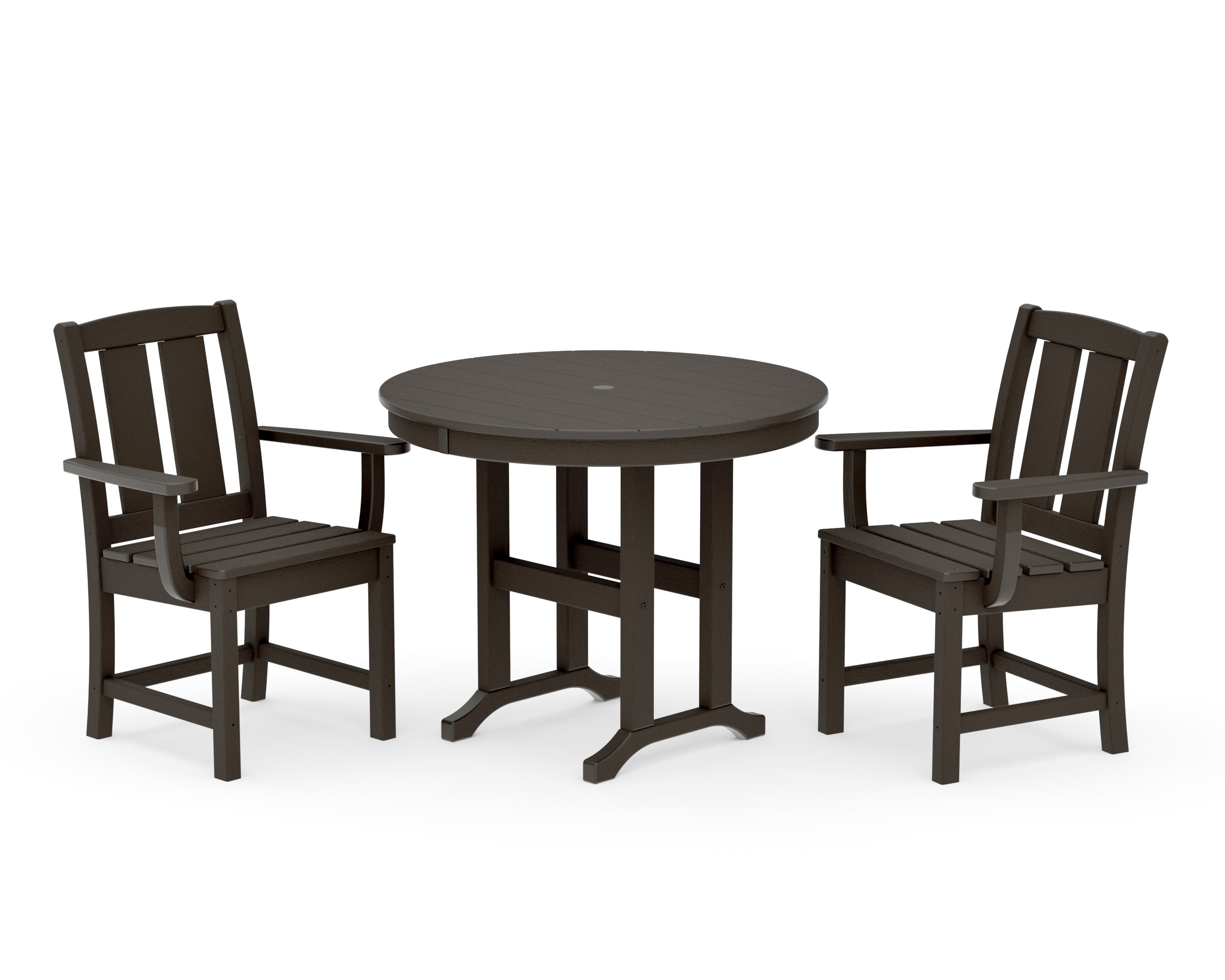 Mission 3-Piece Farmhouse Dining Set in Vintage Coffee