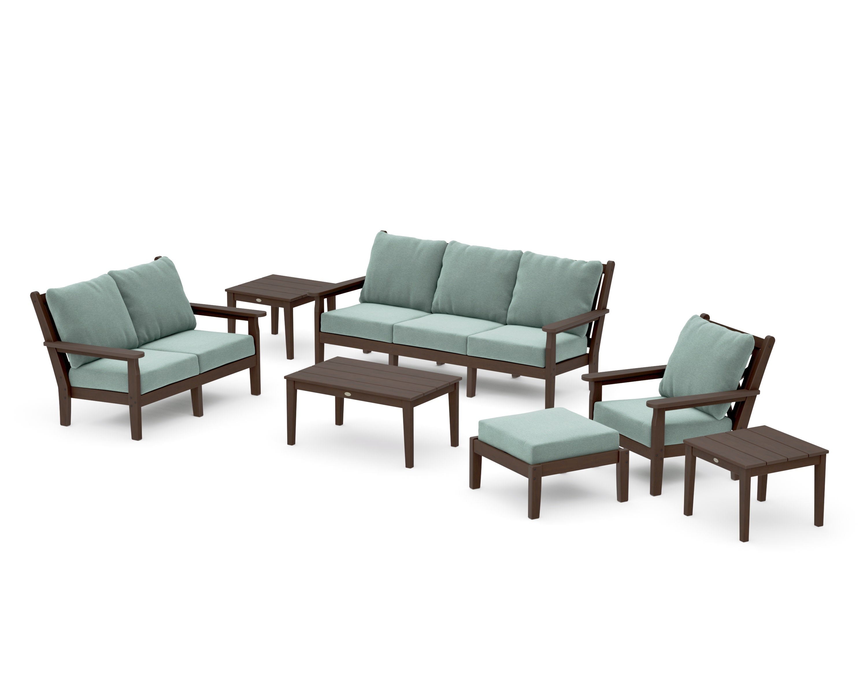 Chippendale 7-Piece Deep Seating Set in Kona / Glacier Spa