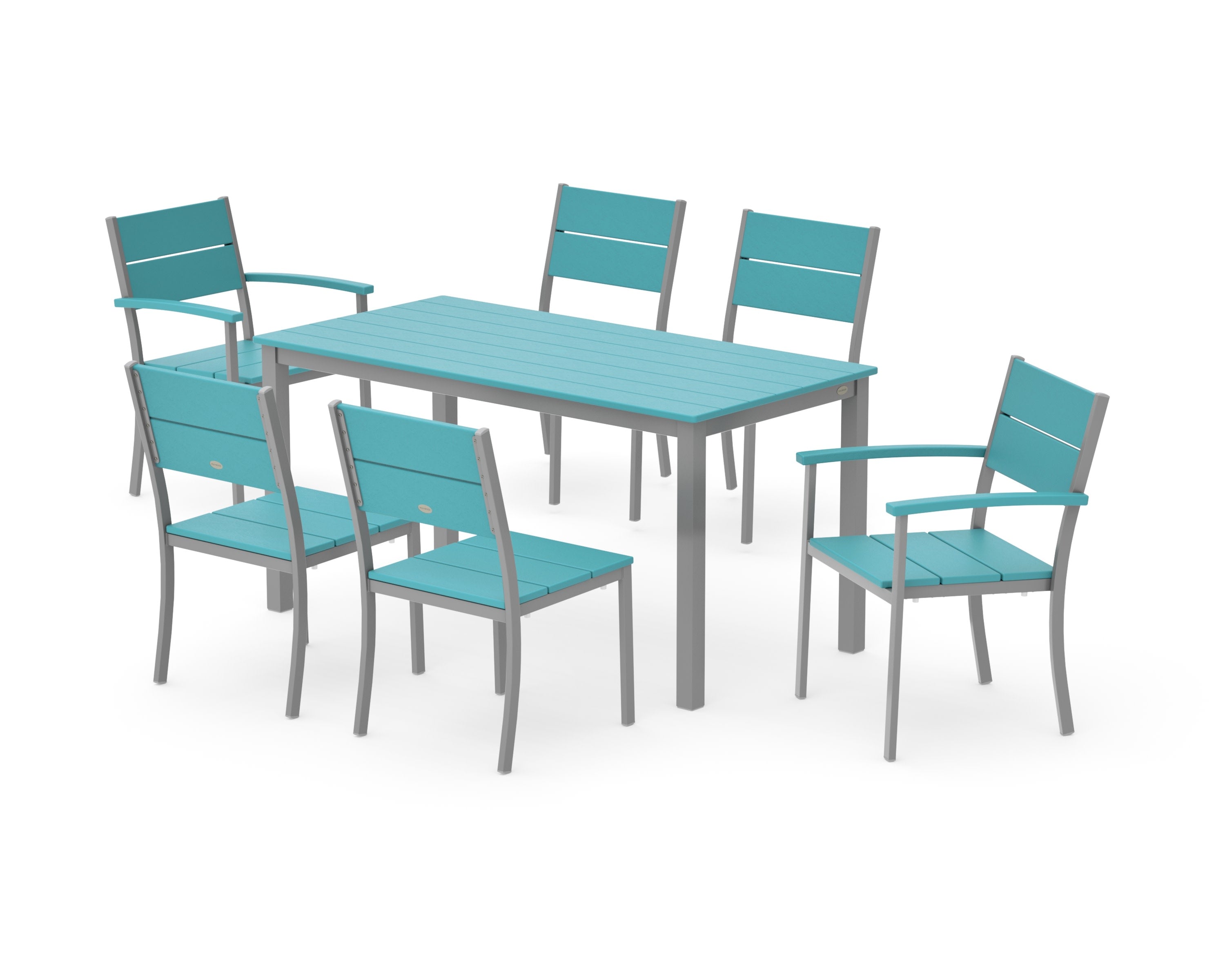 Main Street 7-Piece Dining Set in Silver / Aruba