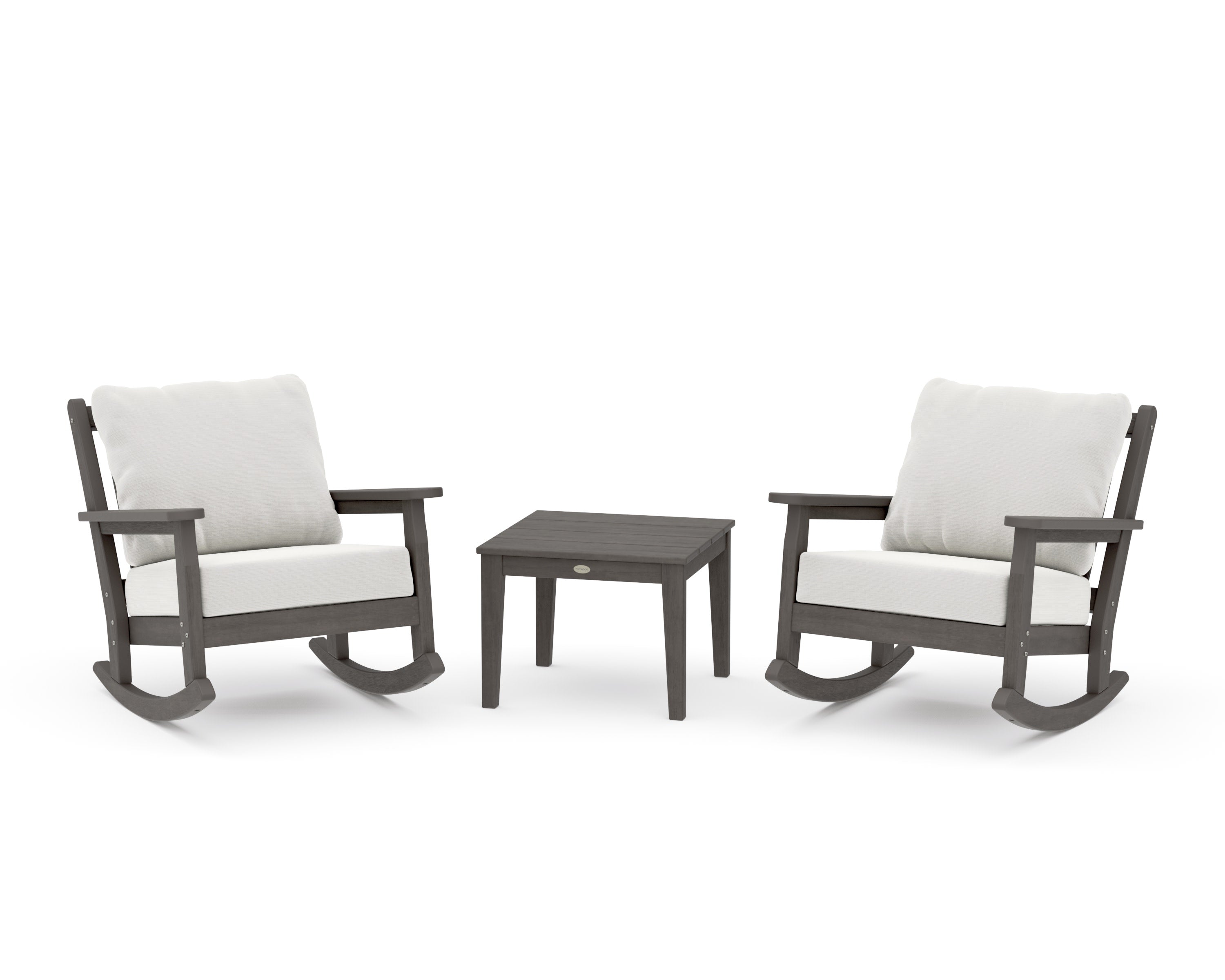 Chippendale 3-Piece Deep Seating Rocker Set in Driftwood / Natural Linen