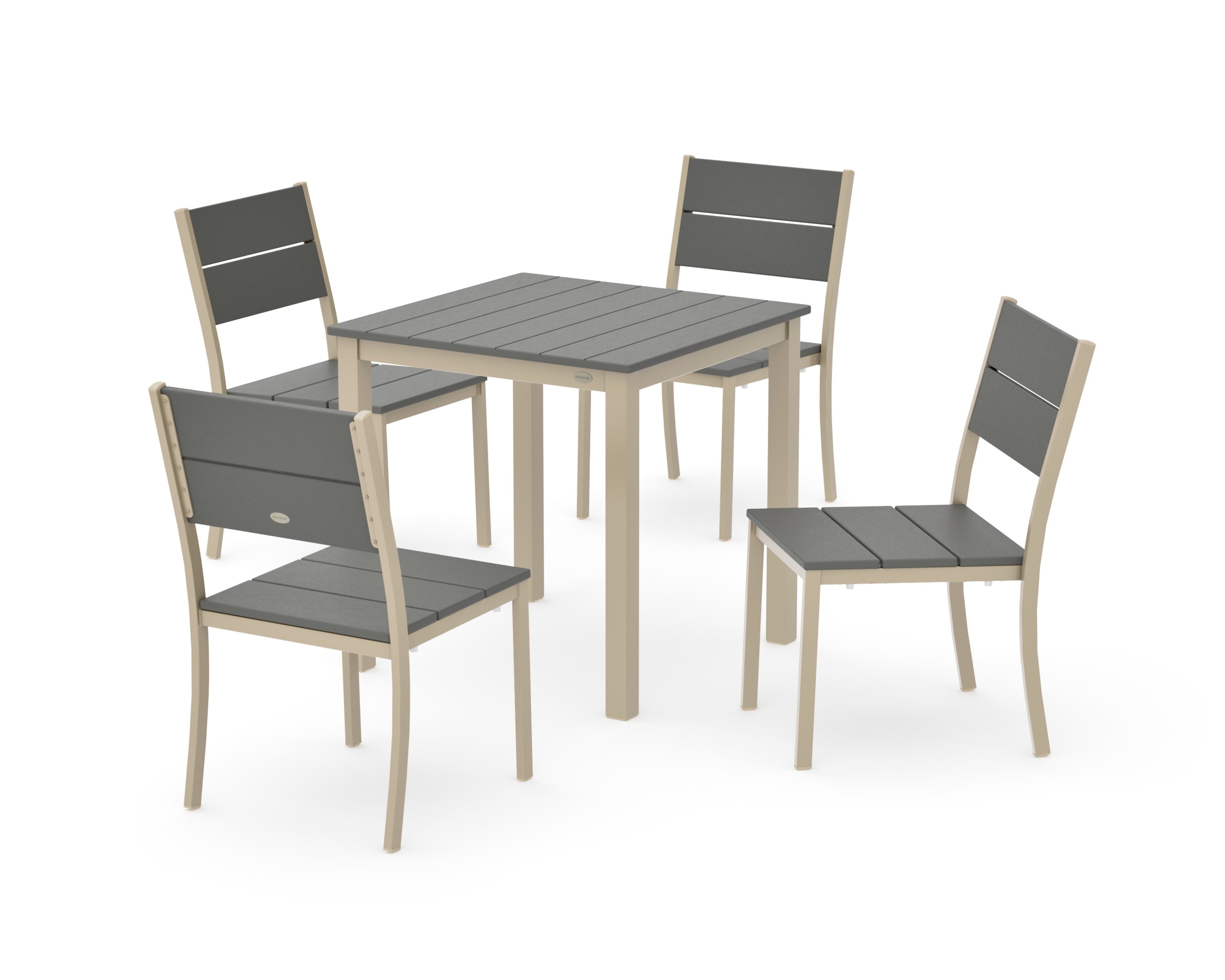 Main Street 5-Piece Square Dining Set- Small in Sand / Slate Grey