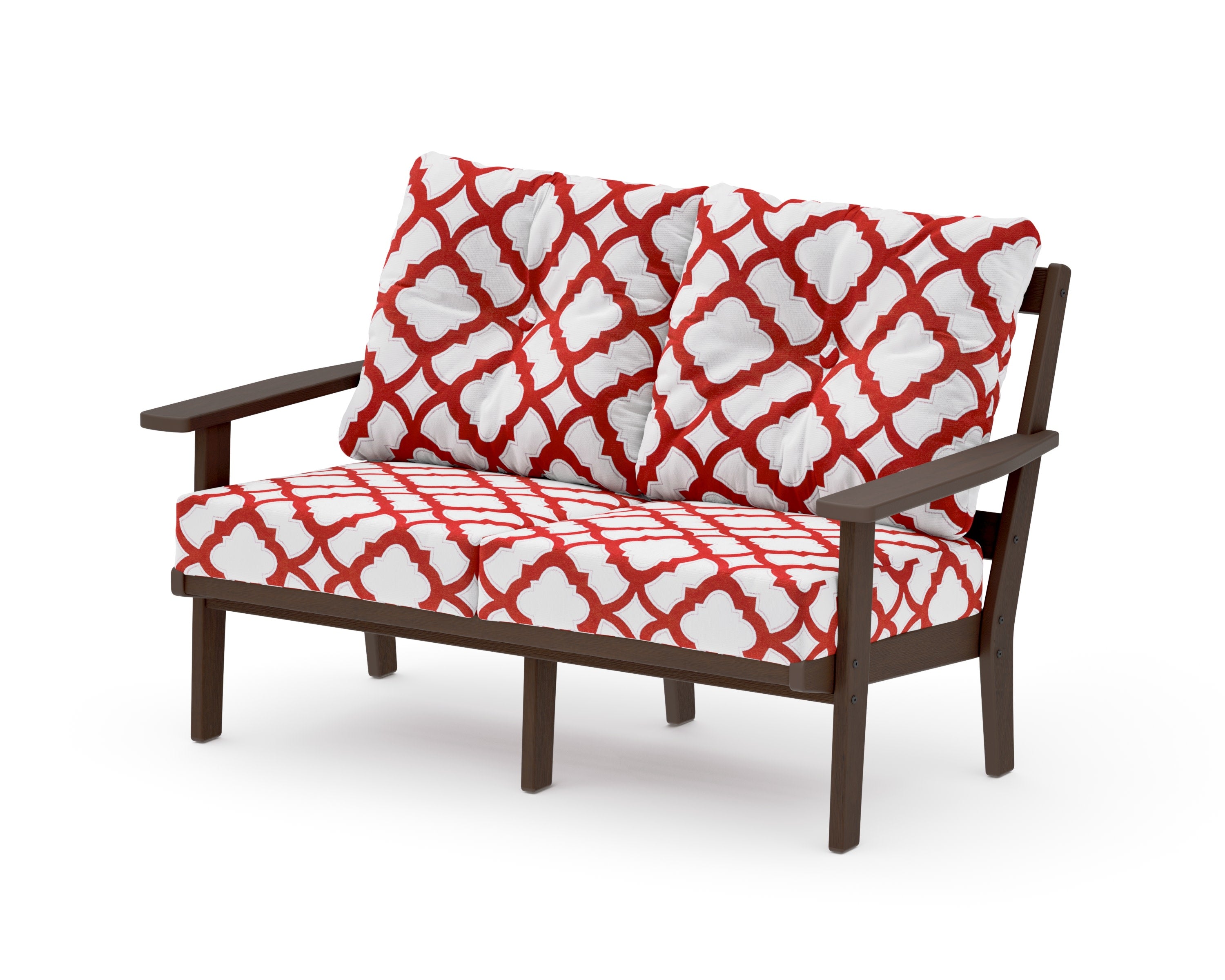 Oxford Deep SeatingLoveseat in Kona / Trellis Crimson