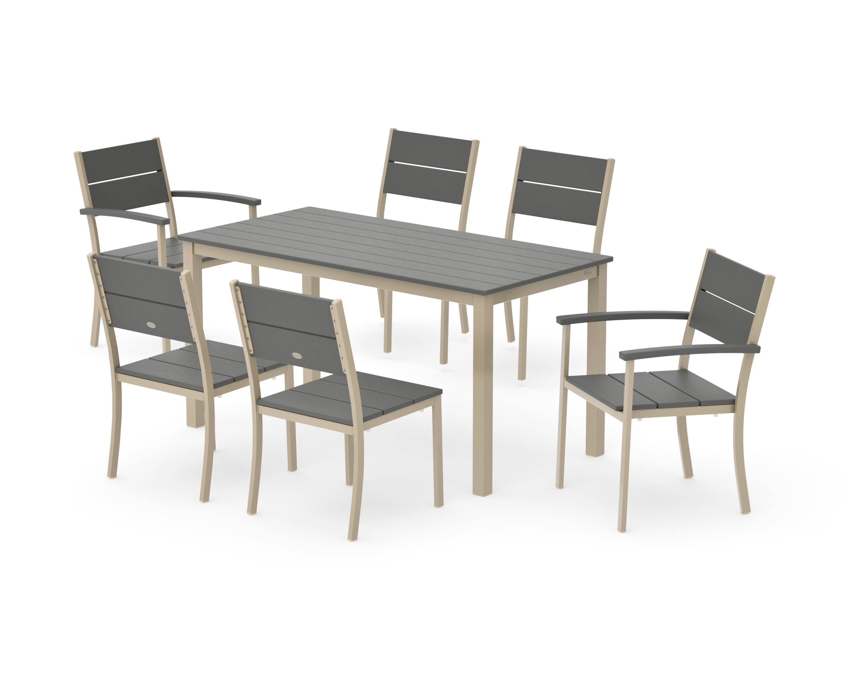 Main Street 7-Piece Dining Set in Sand / Slate Grey