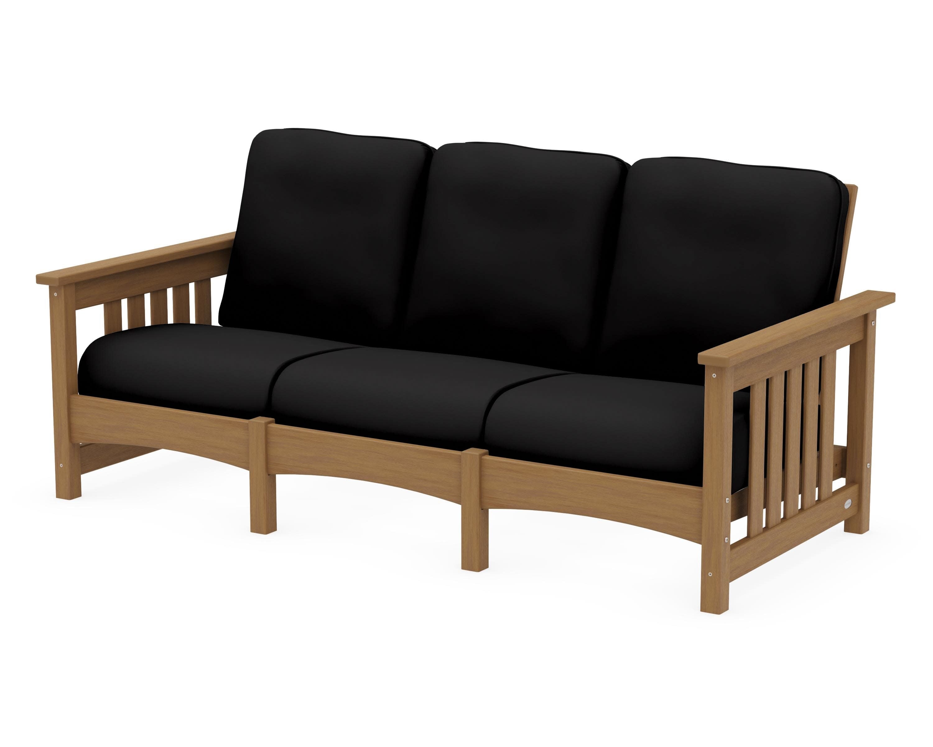 Club Mission Sofa in Natural / Canvas Black