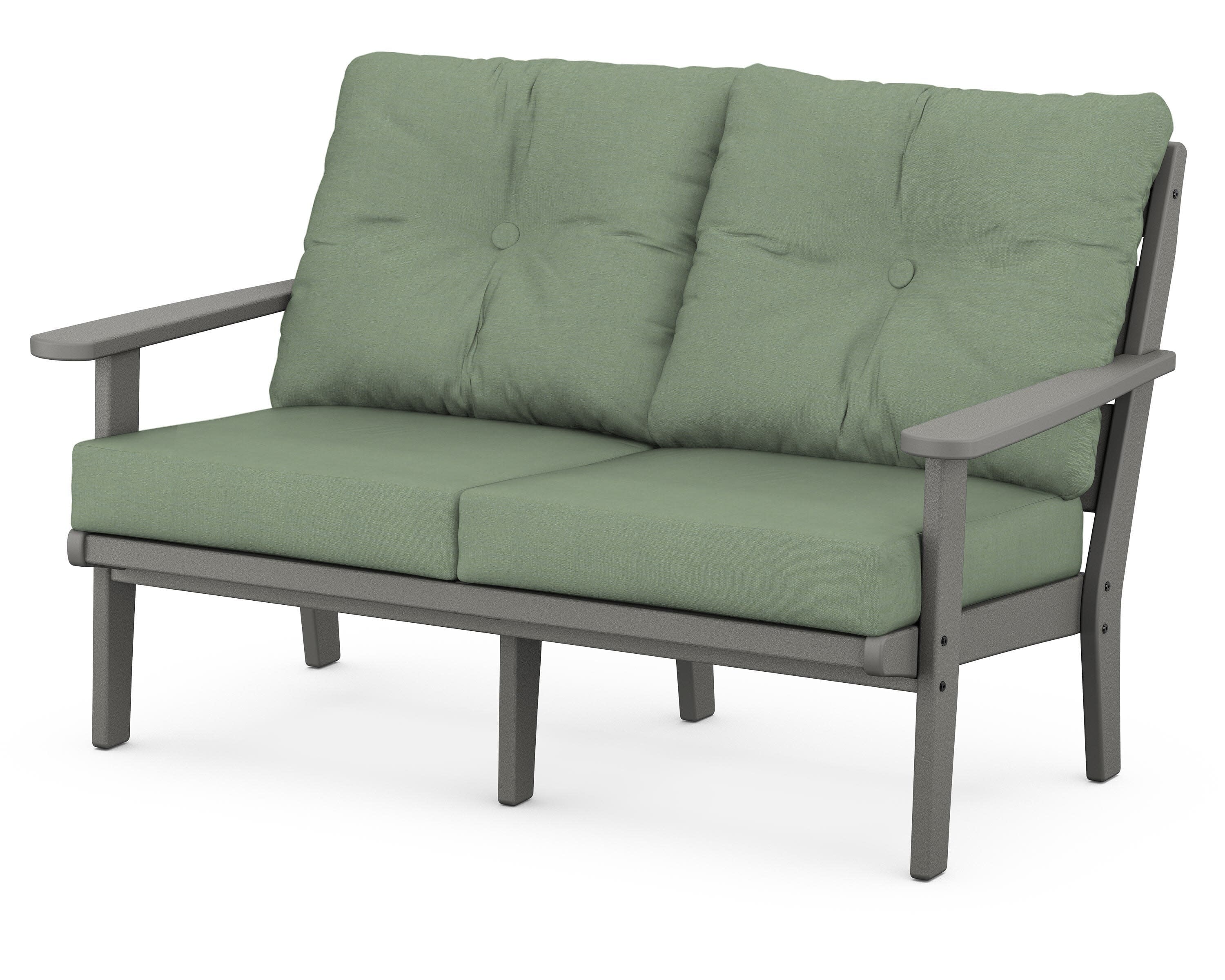 Lakeside Deep Seating Loveseat in Slate Grey / Exhale Rainwashed