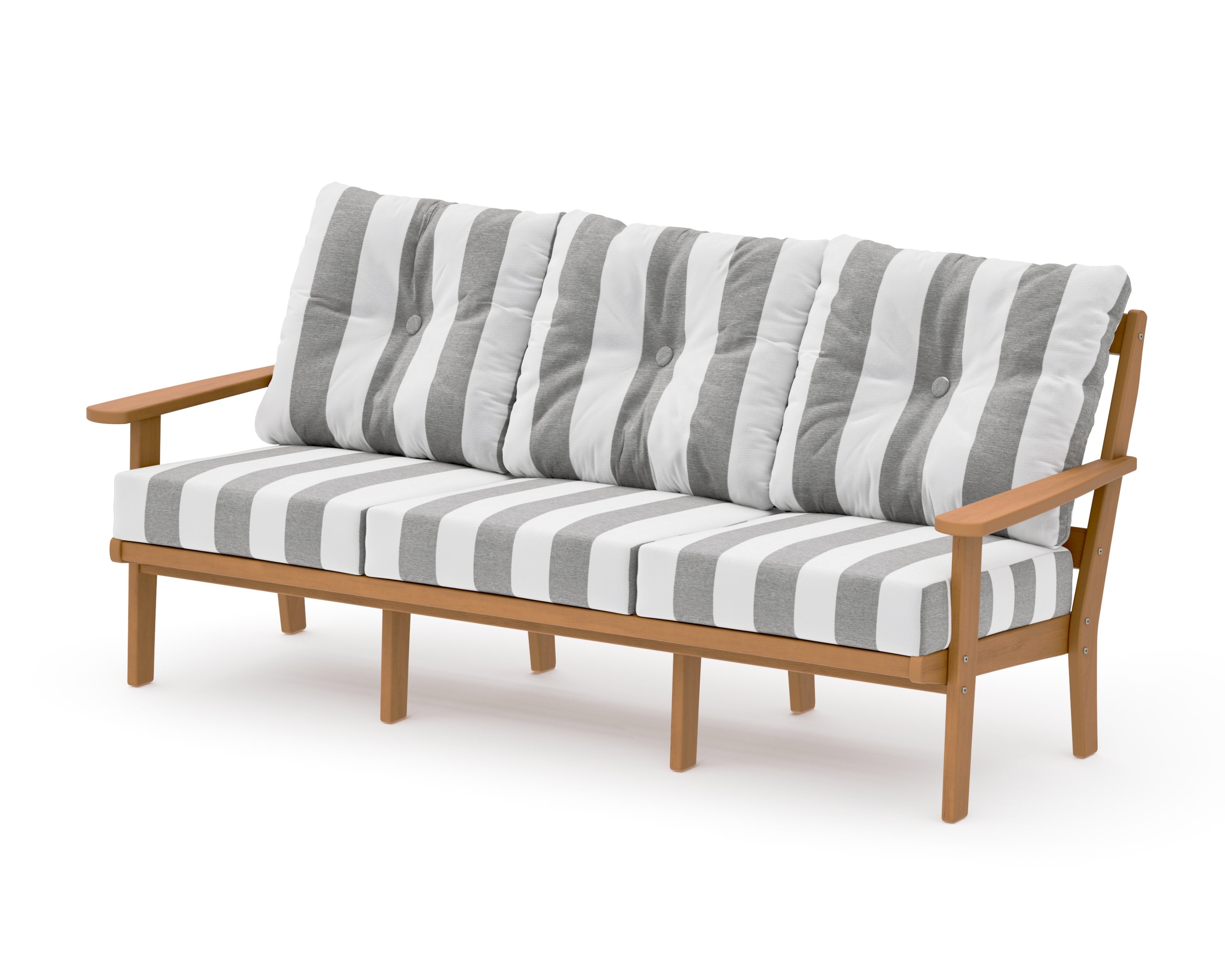 Mission Deep Seating Sofa in Natural / Cabana Stripe Grey Mist