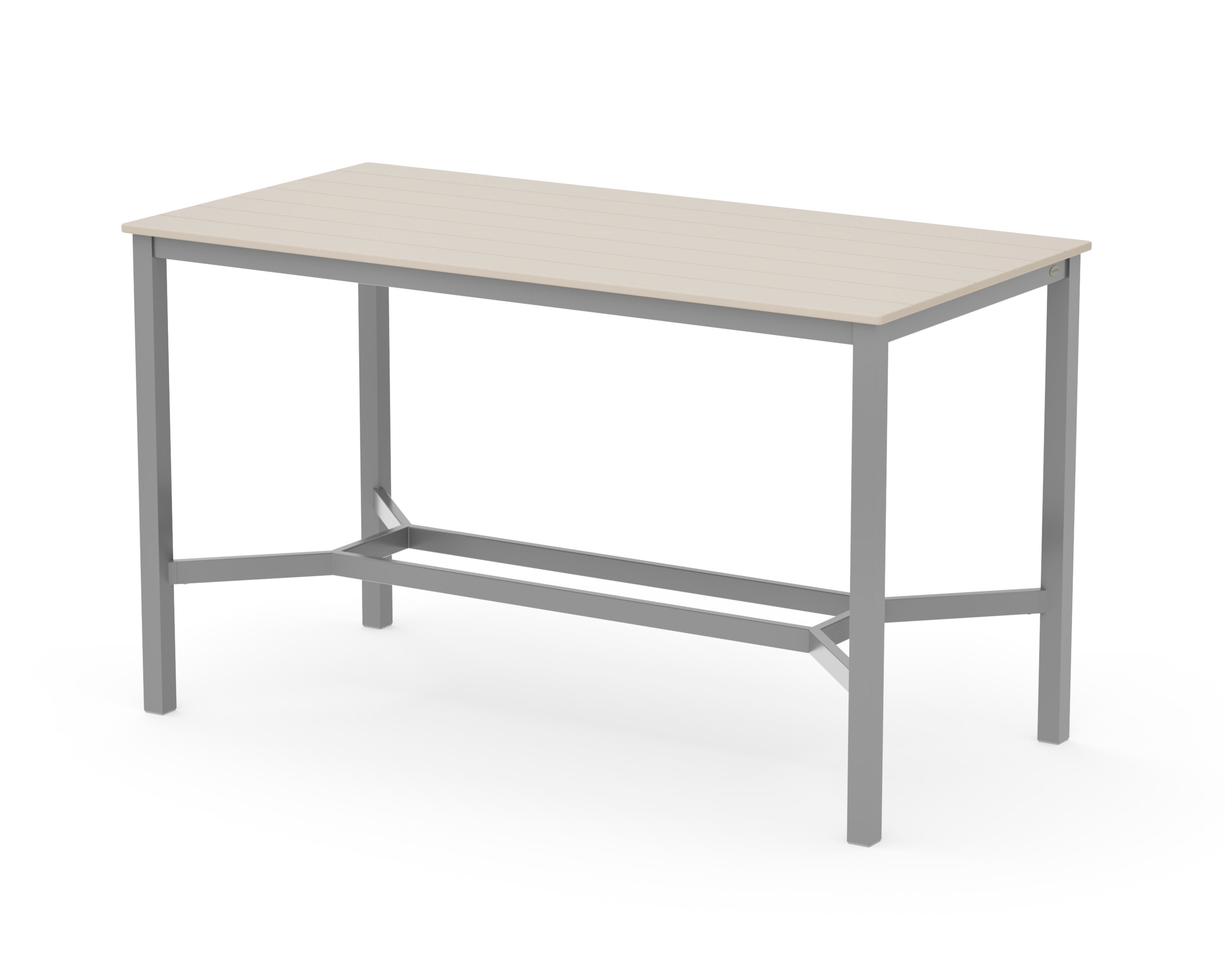 Main Street 36 x 72 Bar Table in Silver / Sand