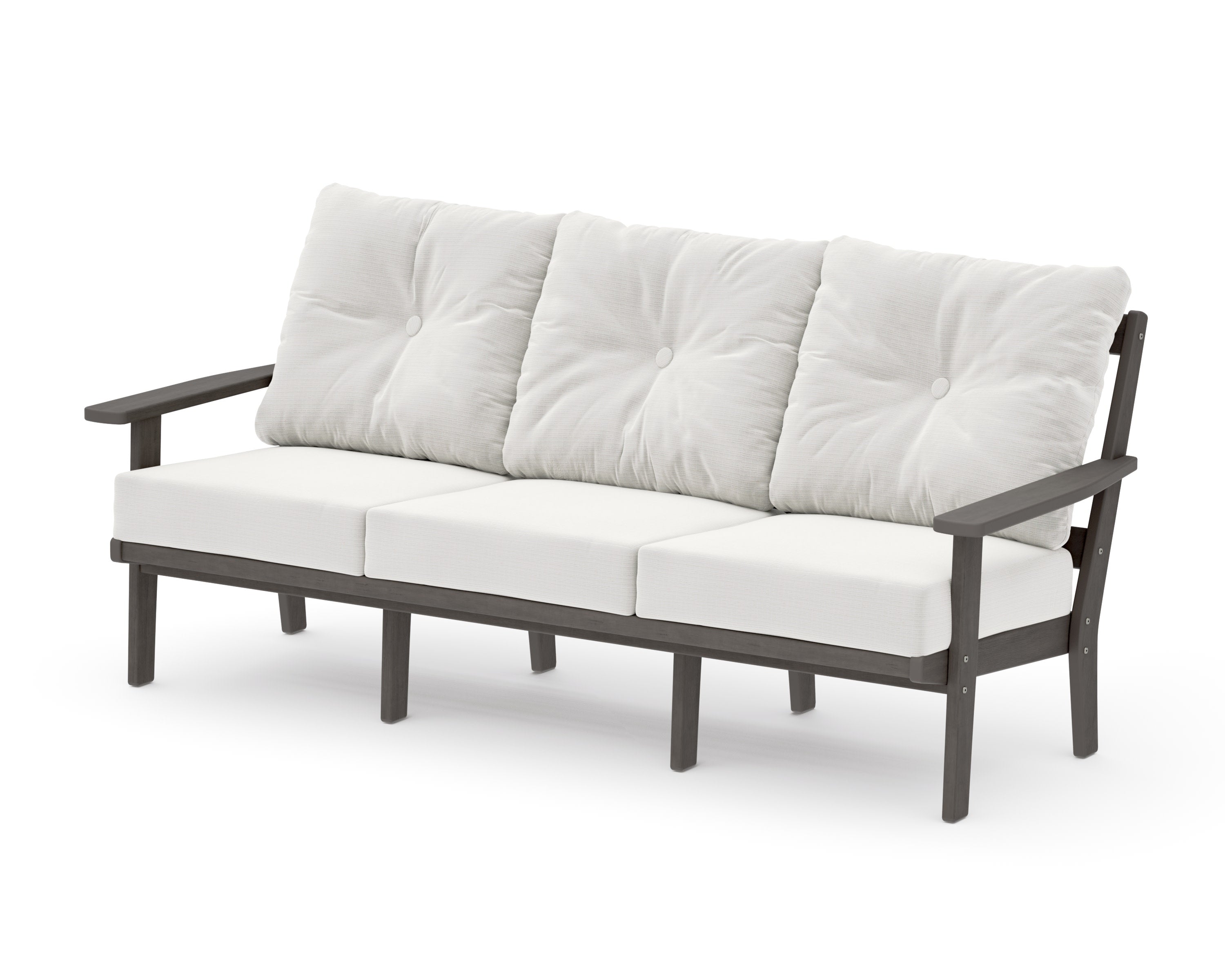 PrairieDeep Seating Sofa in Driftwood / Natural Linen