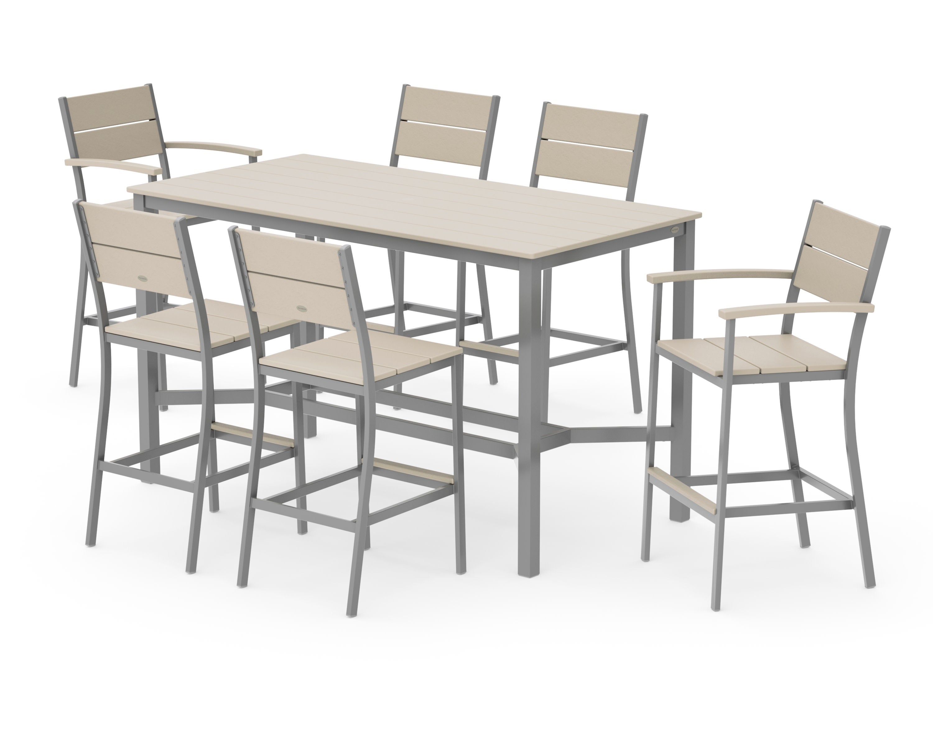 Main Street 7-Piece Bar Set in Silver / Sand