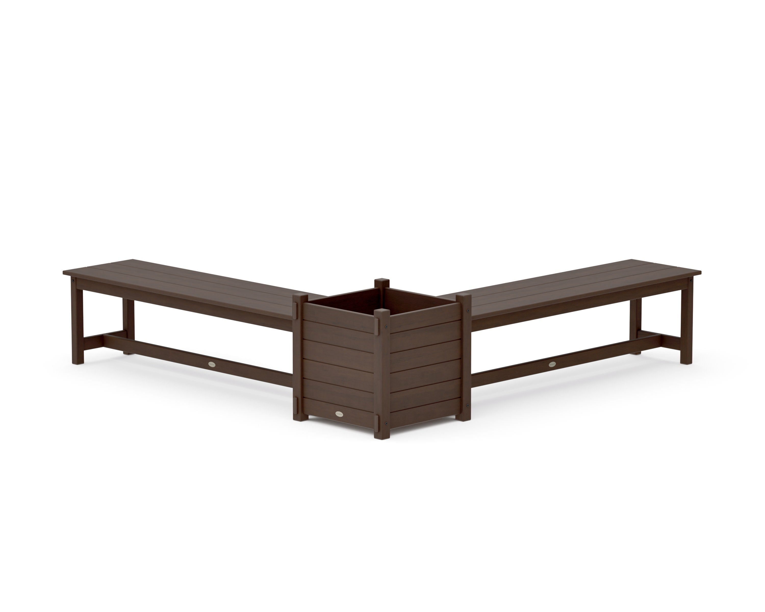 60" Nautical L- Shaped Planter Bench Set- Large in Kona