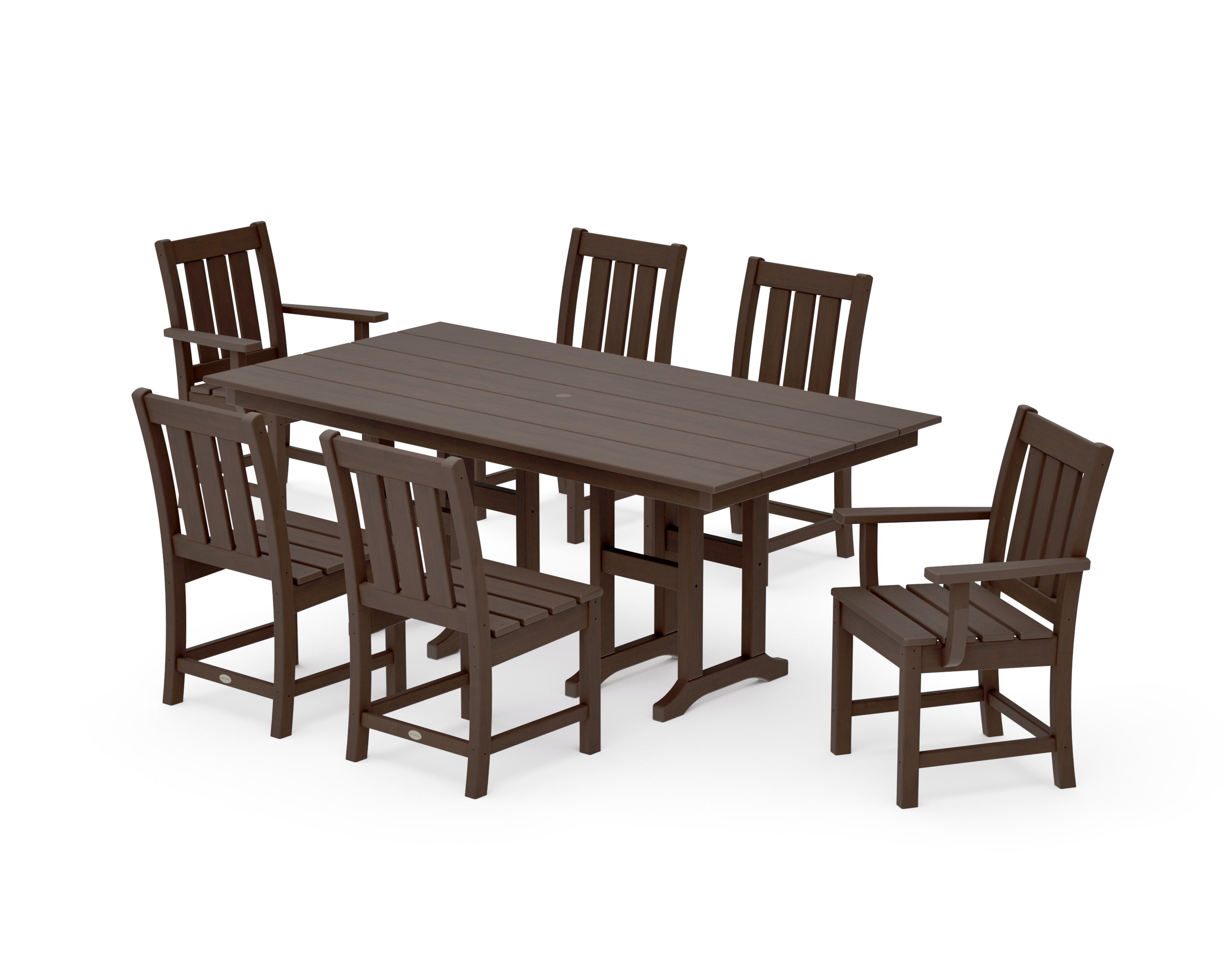 Oxford 7-Piece Farmhouse Dining Set in Kona