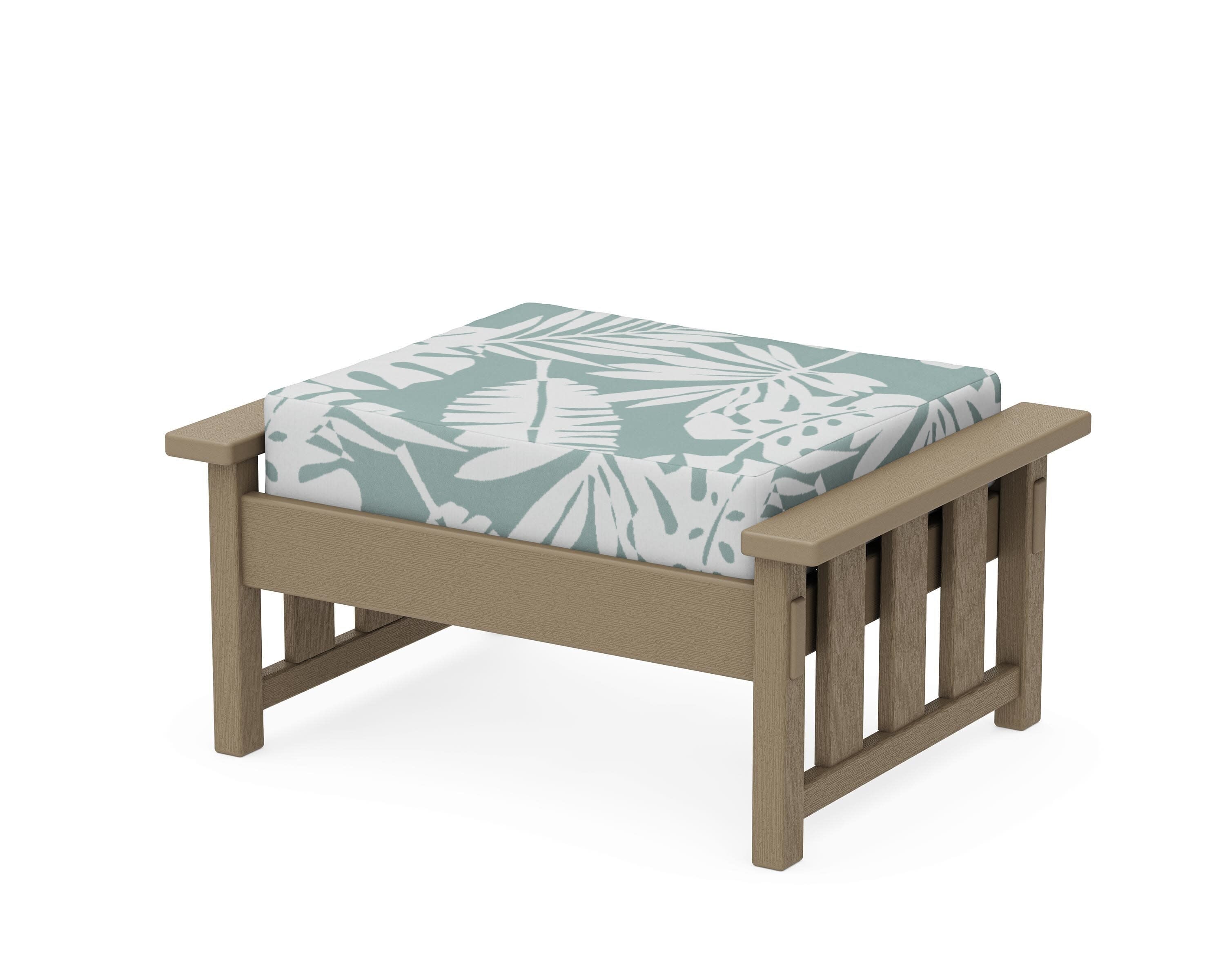 Acadia Deep Seating Ottoman in Vintage Sahara / Leaf Glacier Spa