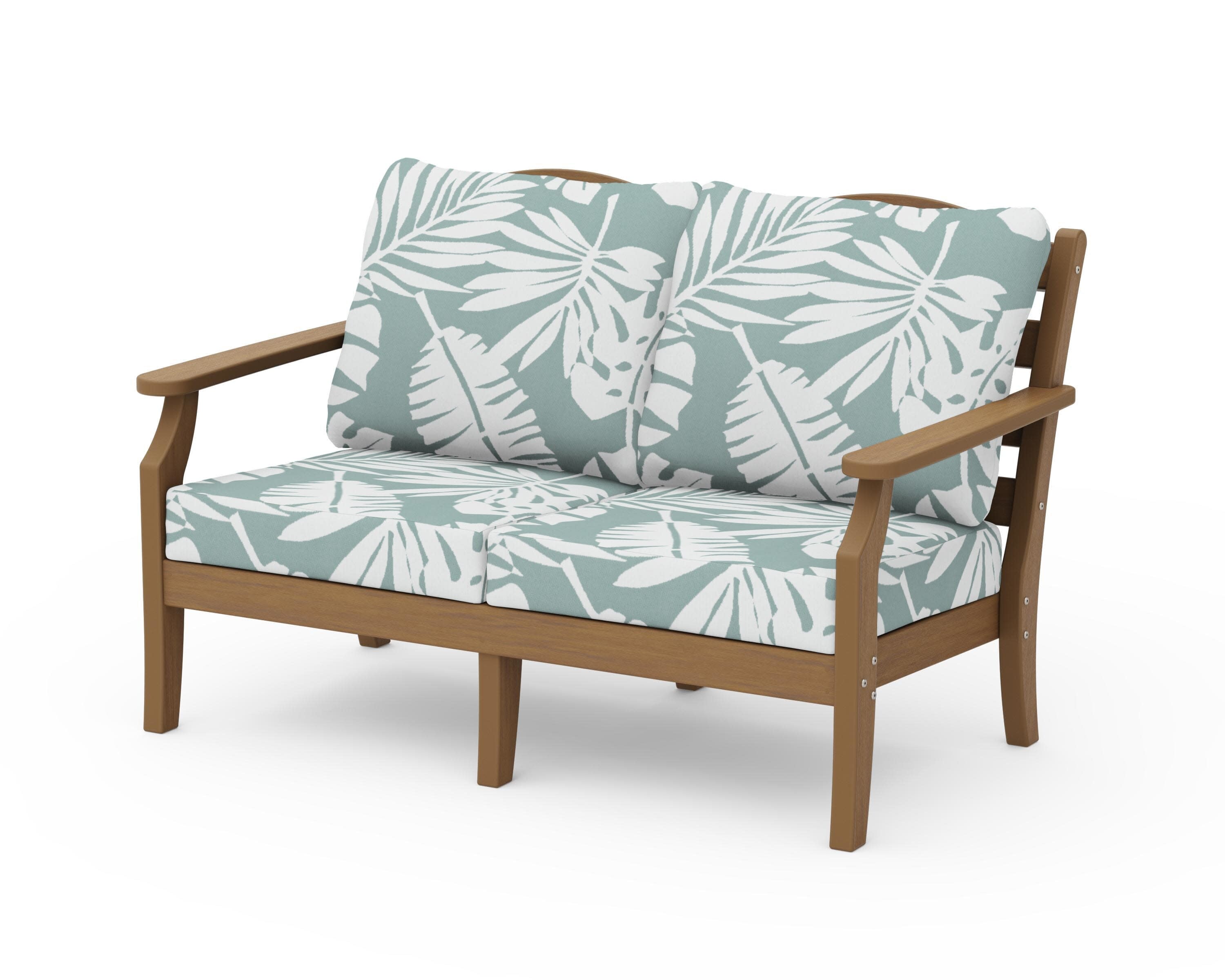 Savannah Deep Seating Loveseat in Natural / Leaf Glacier Spa