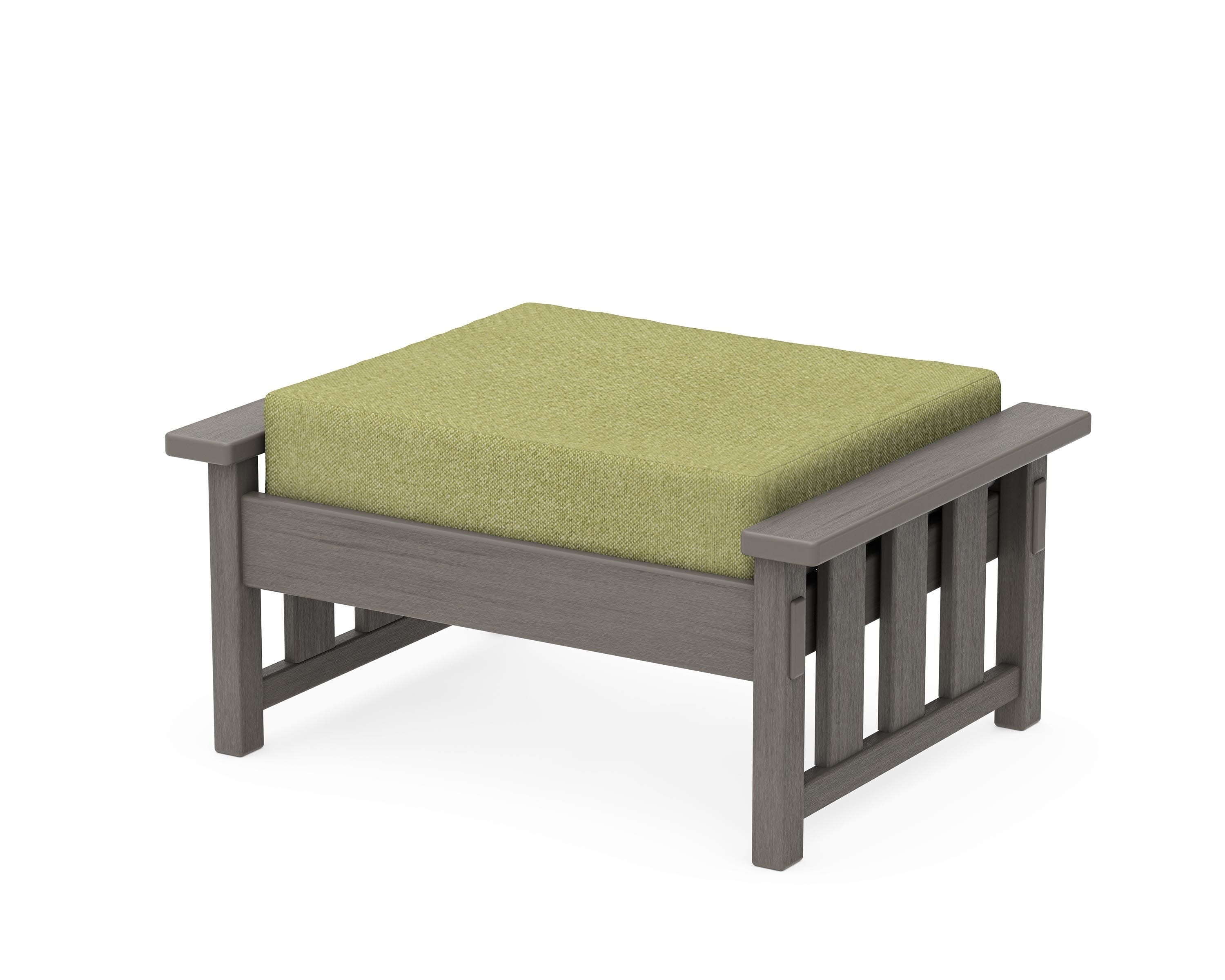 Acadia Deep Seating Ottoman in Driftwood / Chartreuse Boucle