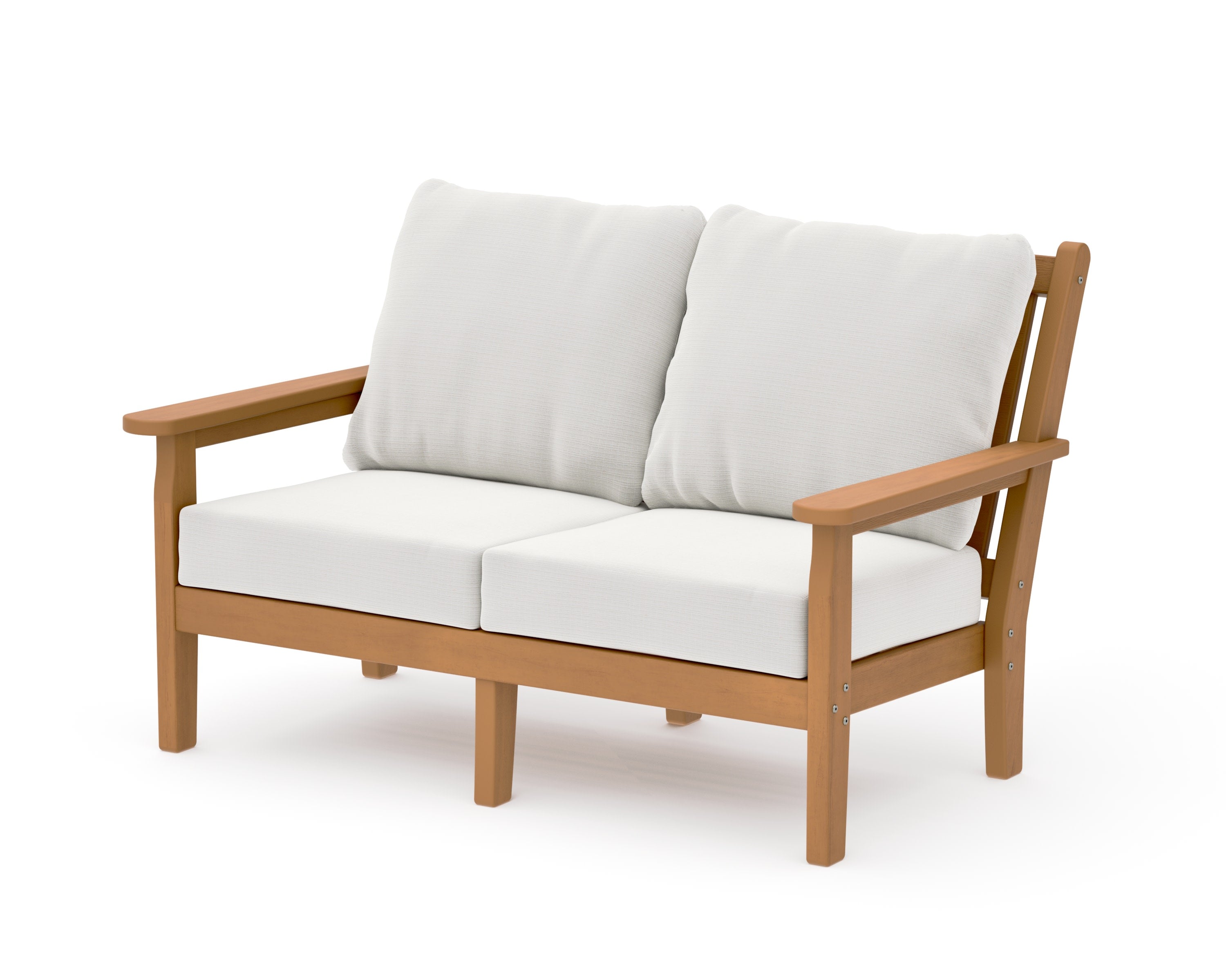 Chippendale Deep Seating Loveseat in Natural / Natural Linen