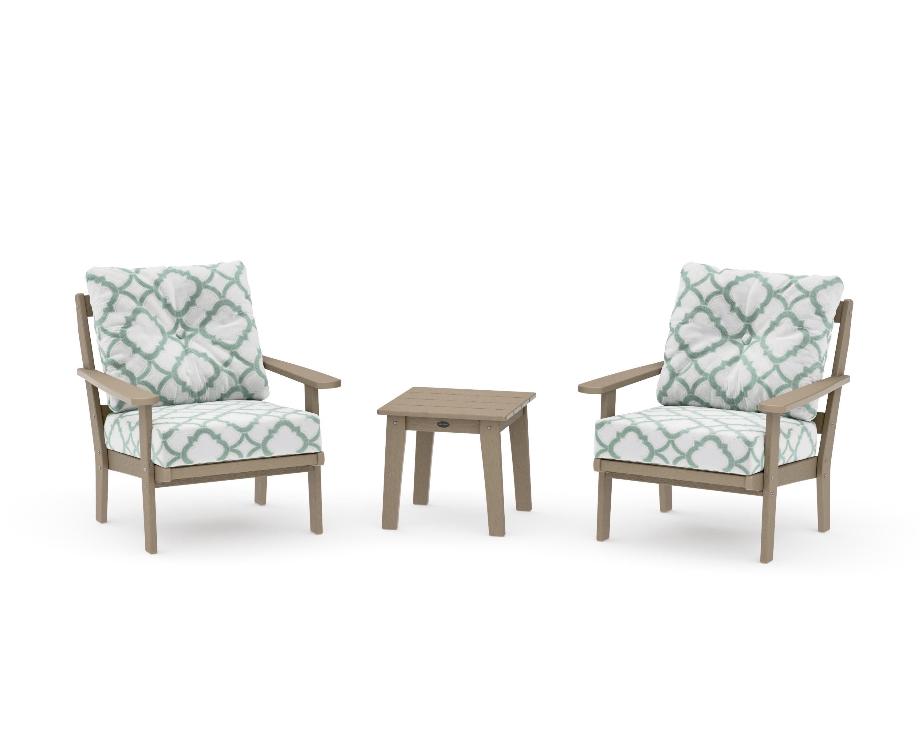 Mission 3-Piece Deep Seating Set in Vintage Sahara / Trellis Glacier Spa